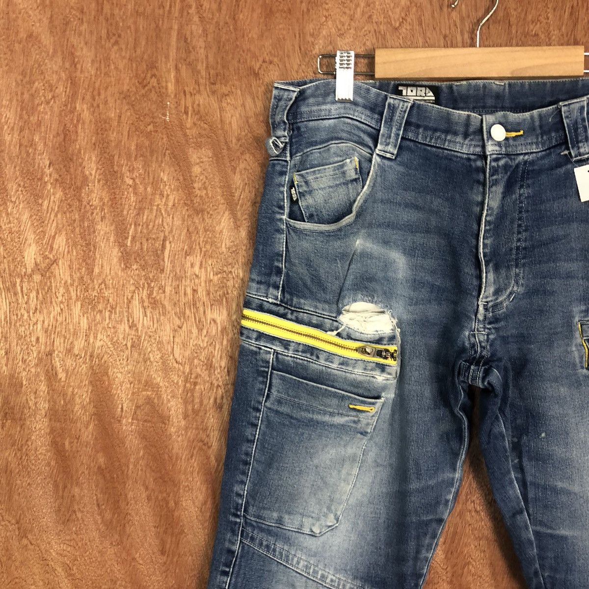 Japanese Brand DLL Torachi Blue distressed Multipocket Cargo Jeans #2124 Size US 32 / EU 48 - 6 Thumbnail