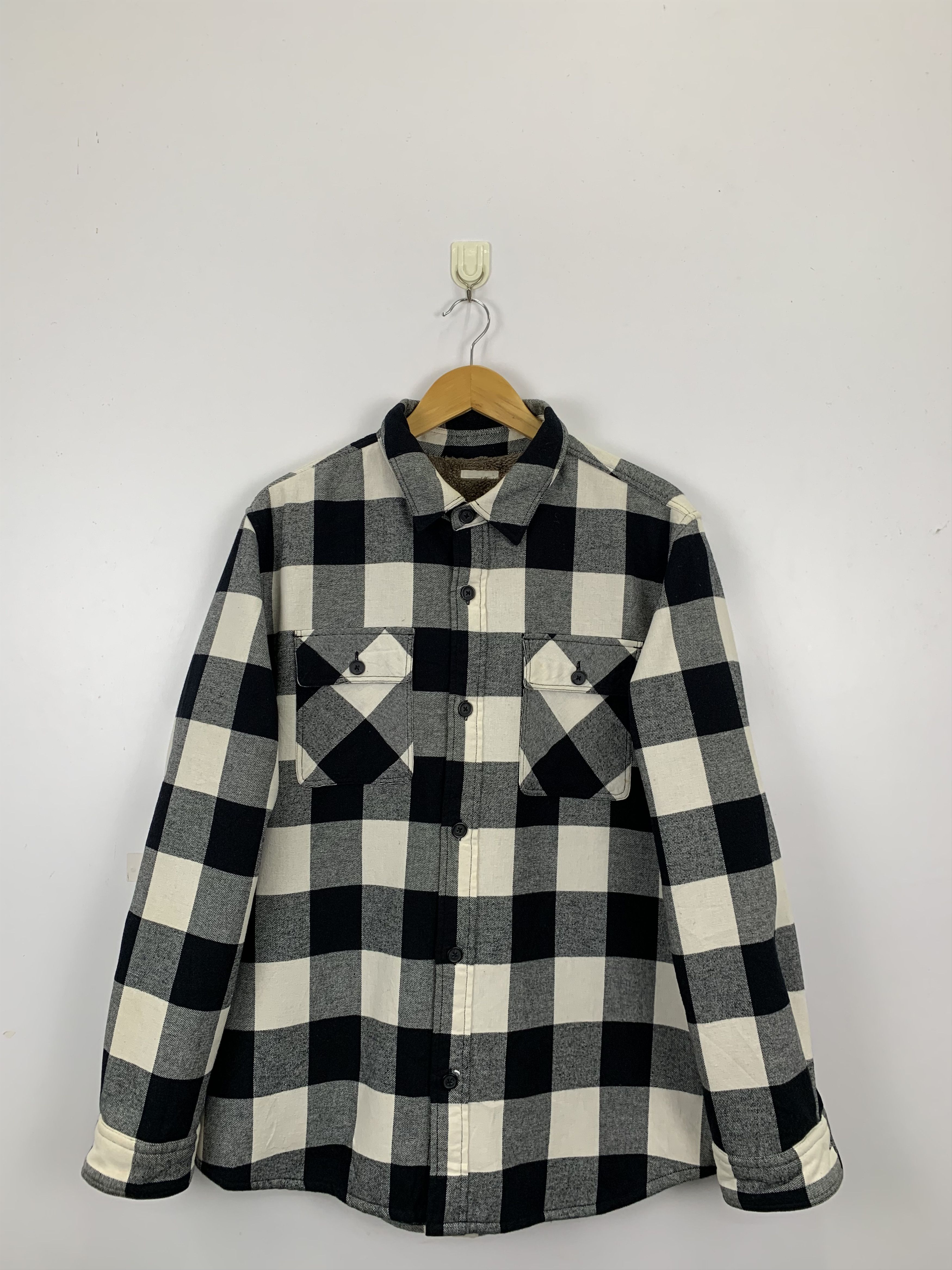 image of Vintage Shadow Plaid Jacket in Black, Men's (Size Large)