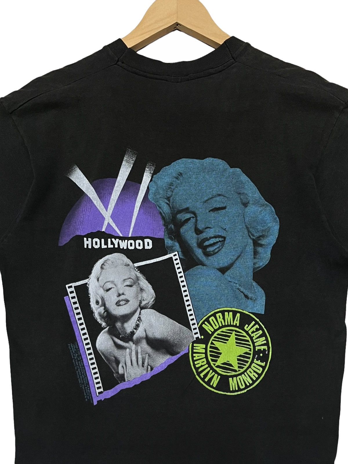 image of Band Tees x Movie Vintage 93S Marilyn Monroe X Norma Jeane Hollywood Movie in Black (Size Medium)