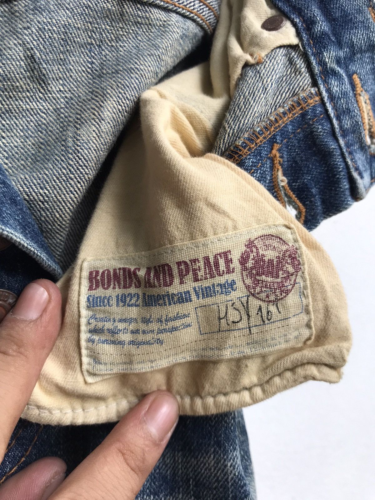 Japanese Brand Bonds & Peace Patchwork Distressed Denim Size US 30 / EU 46 - 16 Thumbnail
