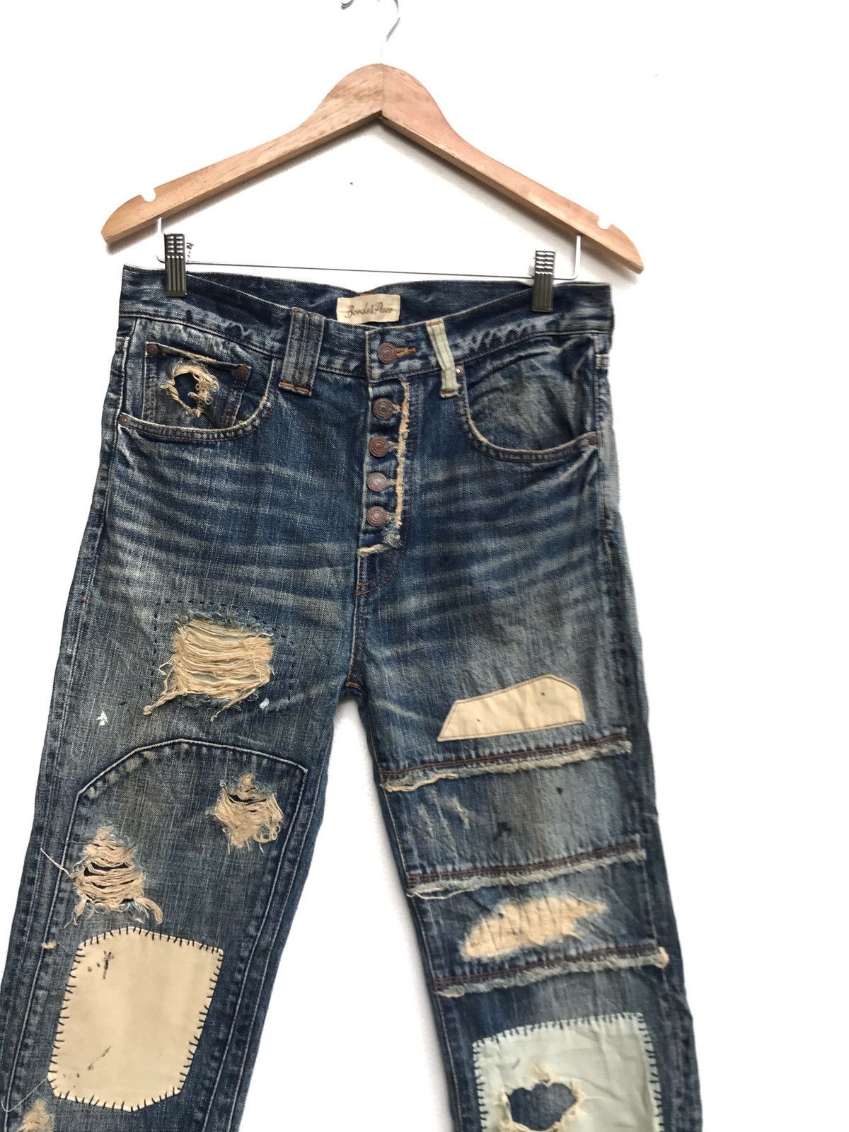 image of Bonds & Peace Patchwork Distressed Denim, Men's (Size 32)