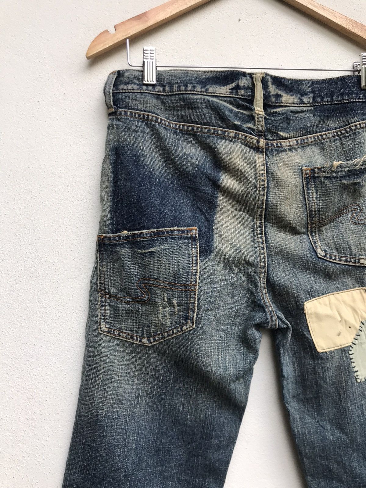 Japanese Brand Bonds & Peace Patchwork Distressed Denim Size US 30 / EU 46 - 11 Thumbnail