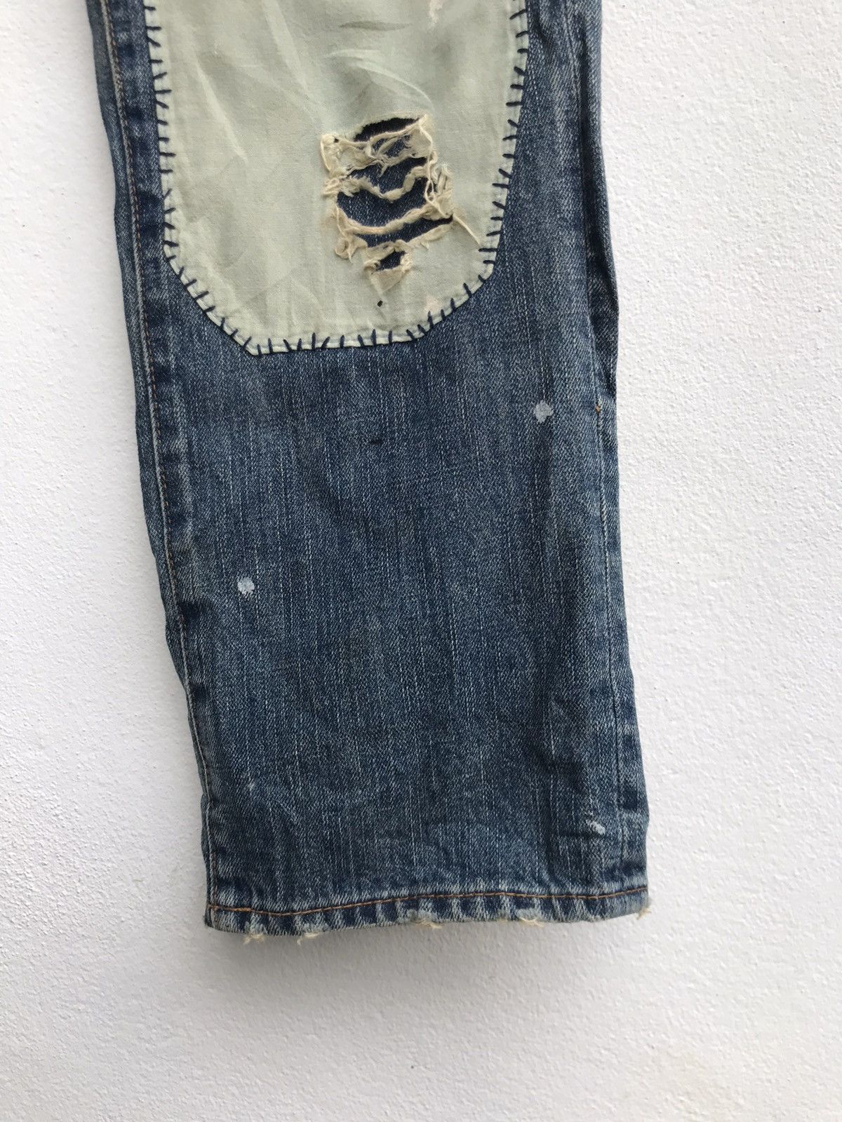 Japanese Brand Bonds & Peace Patchwork Distressed Denim Size US 30 / EU 46 - 7 Thumbnail