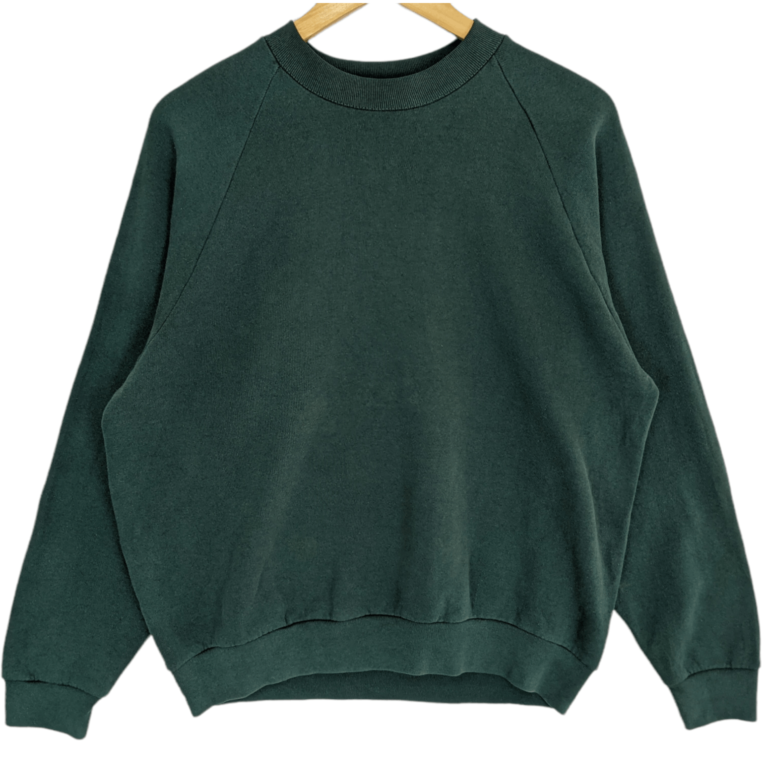 Fruit Of The Loom Vintage 90's FRUIT OF THE LOOM Plain Green Sweatshirt Size L / US 10 / IT 46 - 2 Thumbnail