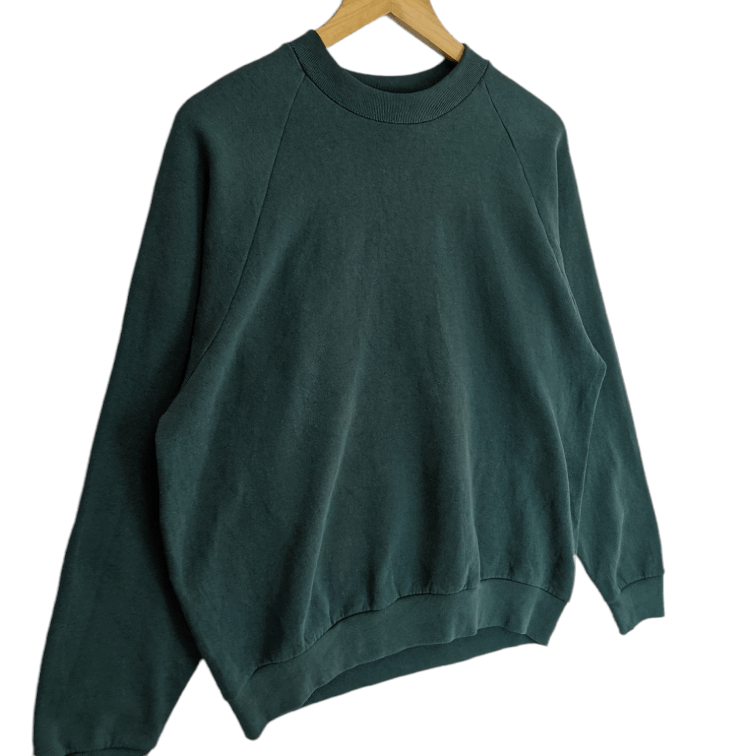 Fruit Of The Loom Vintage 90's FRUIT OF THE LOOM Plain Green Sweatshirt Size L / US 10 / IT 46 - 3 Thumbnail