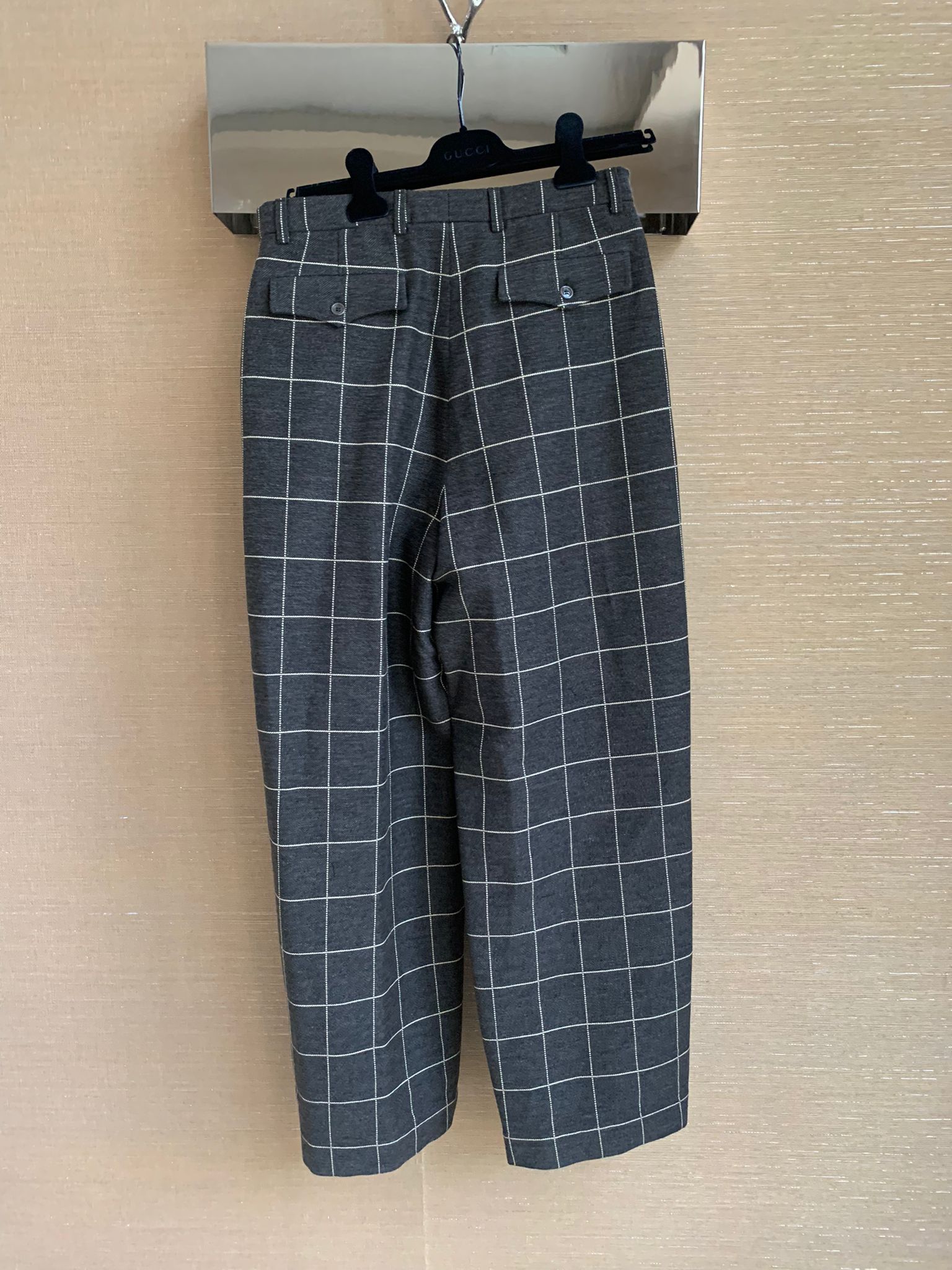 Gucci Casual Pants - Wool Overcheck in Dark Grey Size US 32 / EU 48 - 9 Thumbnail