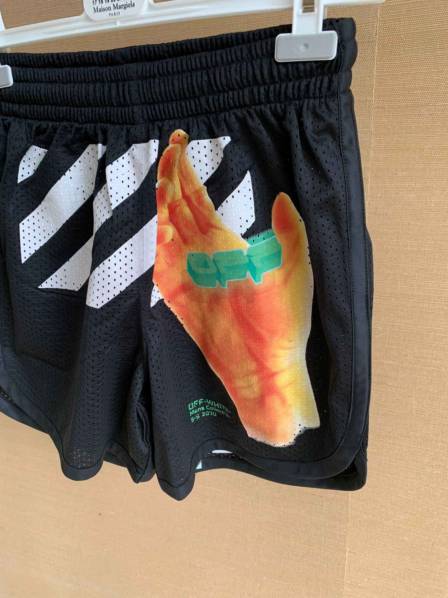 Off-White Hand Print Logo Mesh Shorts Size US 28 / EU 44 - 2 Thumbnail