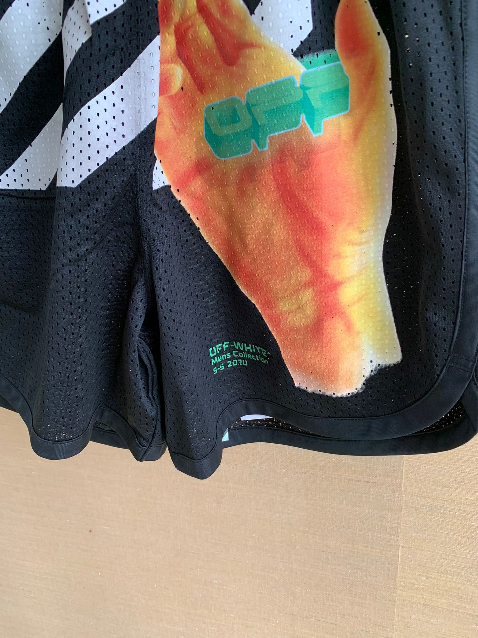 Off-White Hand Print Logo Mesh Shorts Size US 28 / EU 44 - 3 Thumbnail