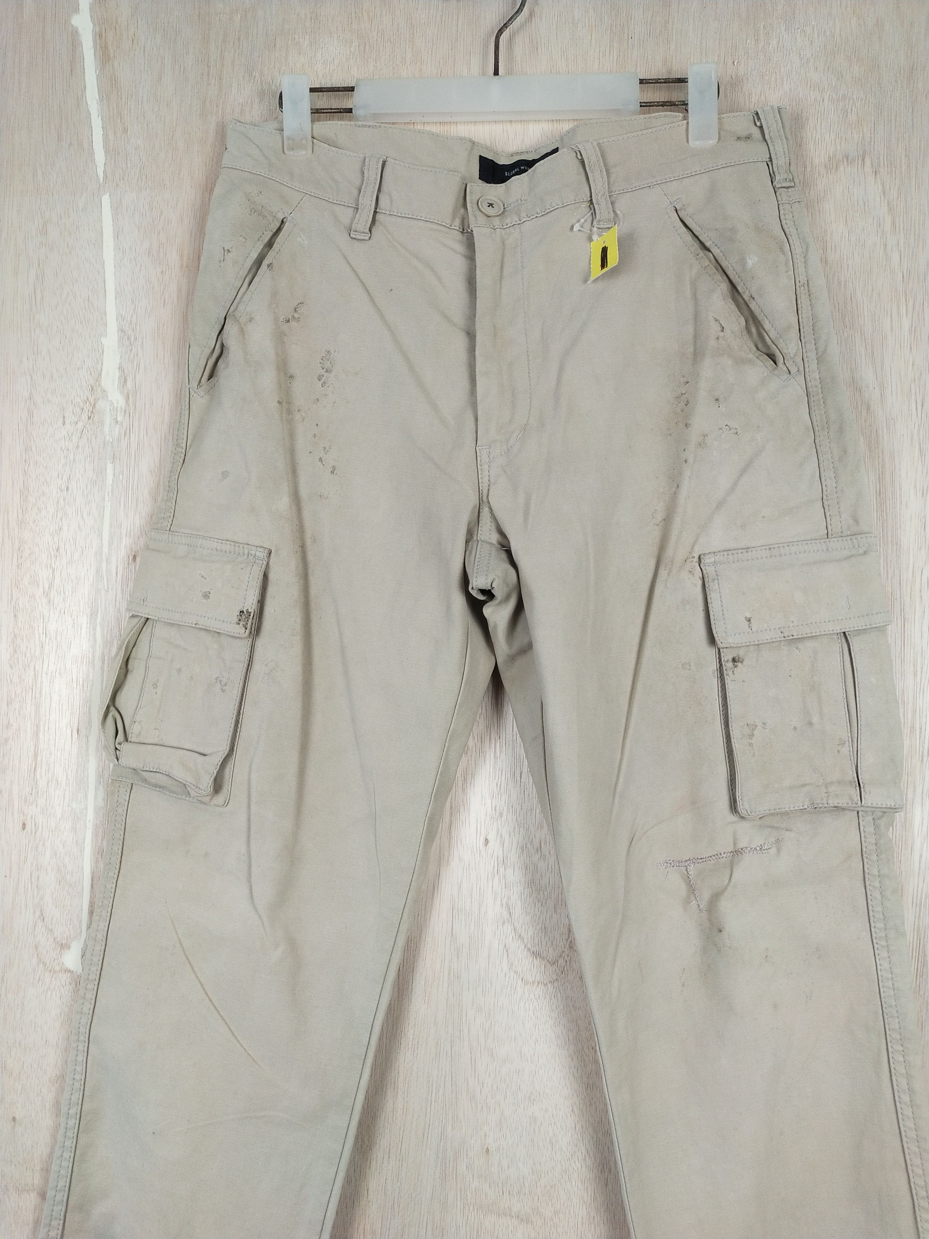 Global Work × Japanese Brand Global Work multipocket tactical Cream Cargo Pants #3439 Size US 32 / EU 48 - 2 Thumbnail