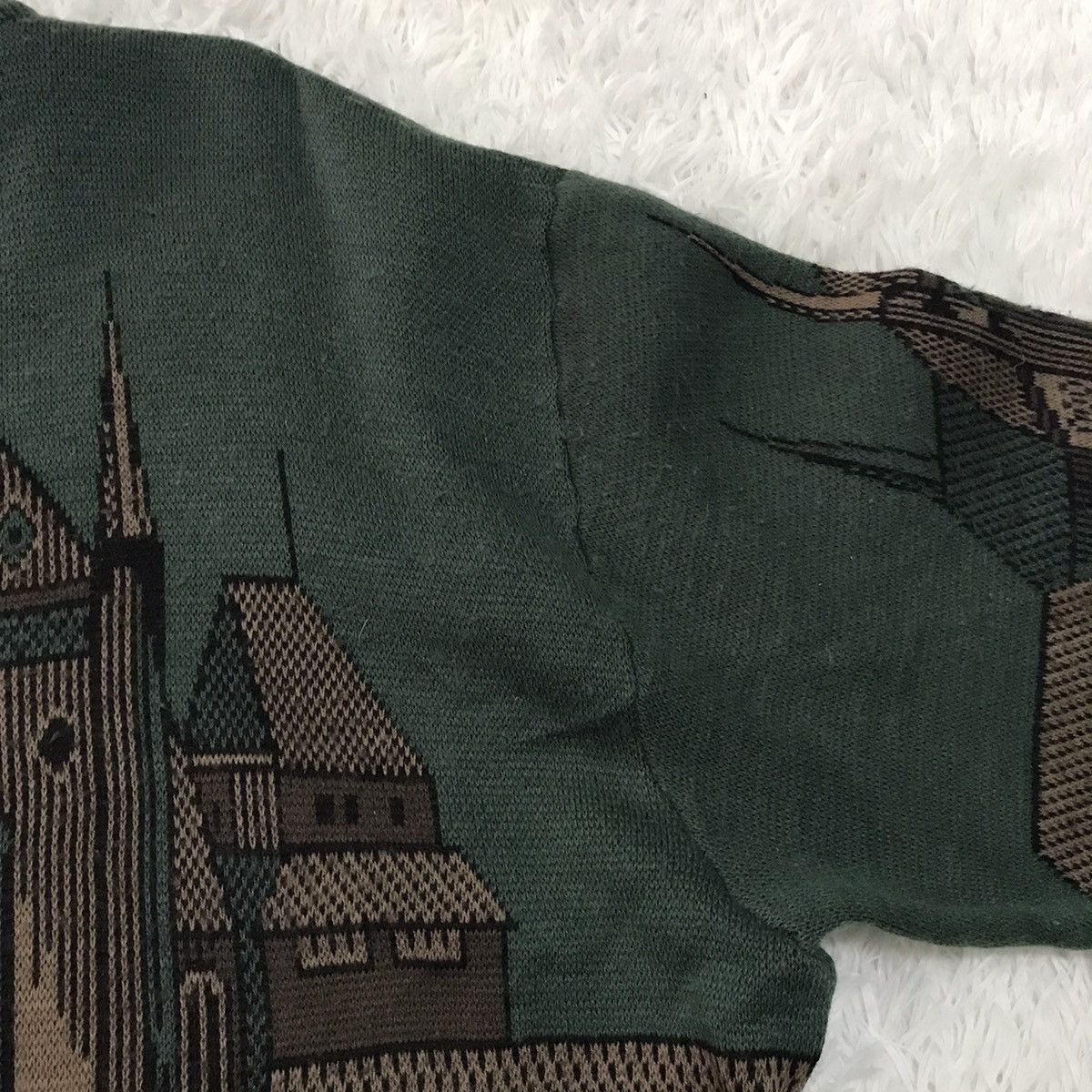 Japanese Brand Joseph Myerchin Cozy Buildings Printed Knitwear Sweater Size US L / EU 52-54 / 3 - 16 Thumbnail