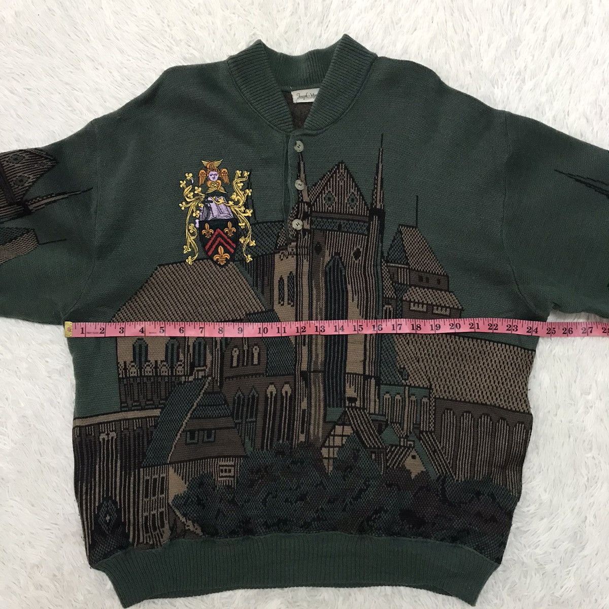 Japanese Brand Joseph Myerchin Cozy Buildings Printed Knitwear Sweater Size US L / EU 52-54 / 3 - 21 Thumbnail