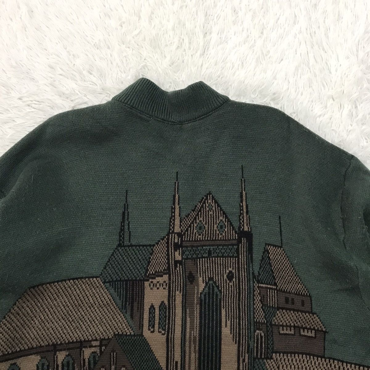 Japanese Brand Joseph Myerchin Cozy Buildings Printed Knitwear Sweater Size US L / EU 52-54 / 3 - 13 Thumbnail