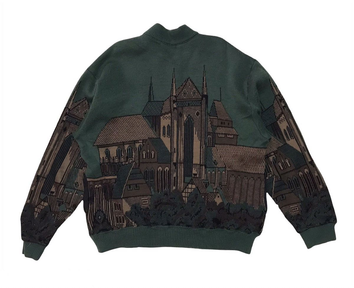 Japanese Brand Joseph Myerchin Cozy Buildings Printed Knitwear Sweater Size US L / EU 52-54 / 3 - 2 Thumbnail