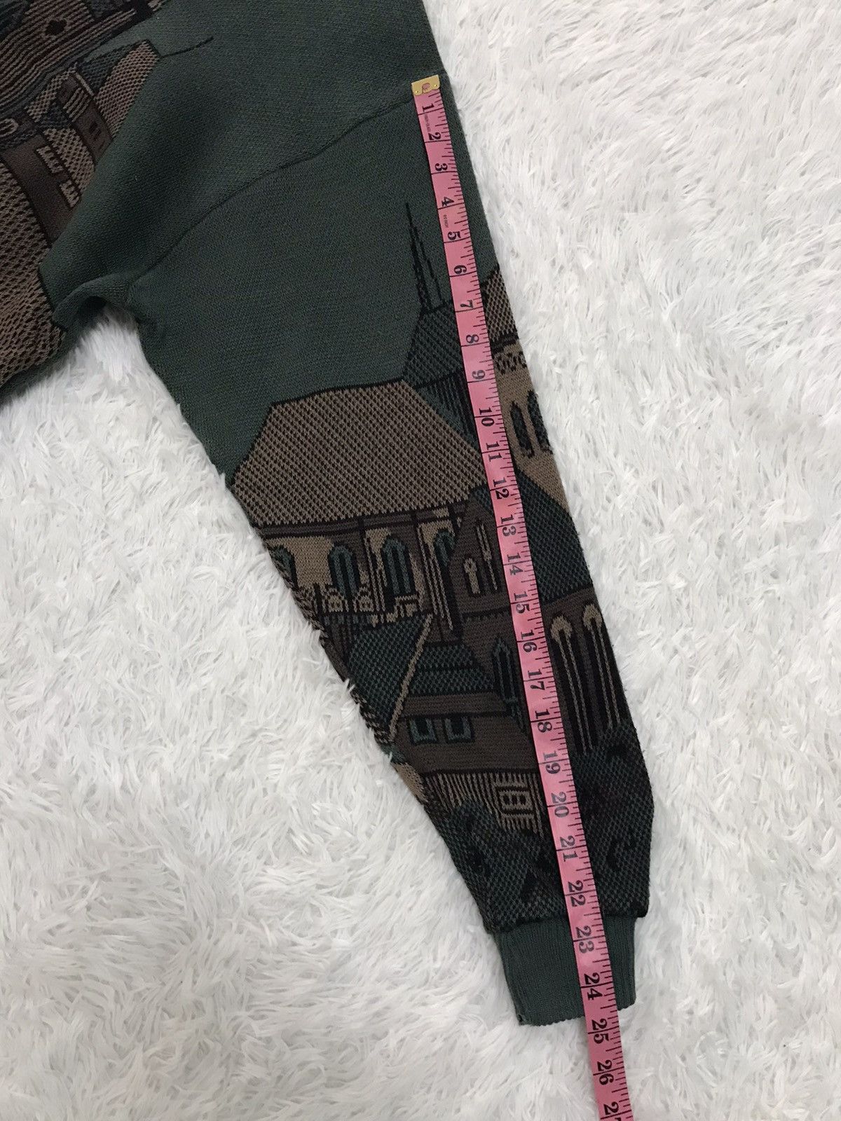 Japanese Brand Joseph Myerchin Cozy Buildings Printed Knitwear Sweater Size US L / EU 52-54 / 3 - 24 Thumbnail