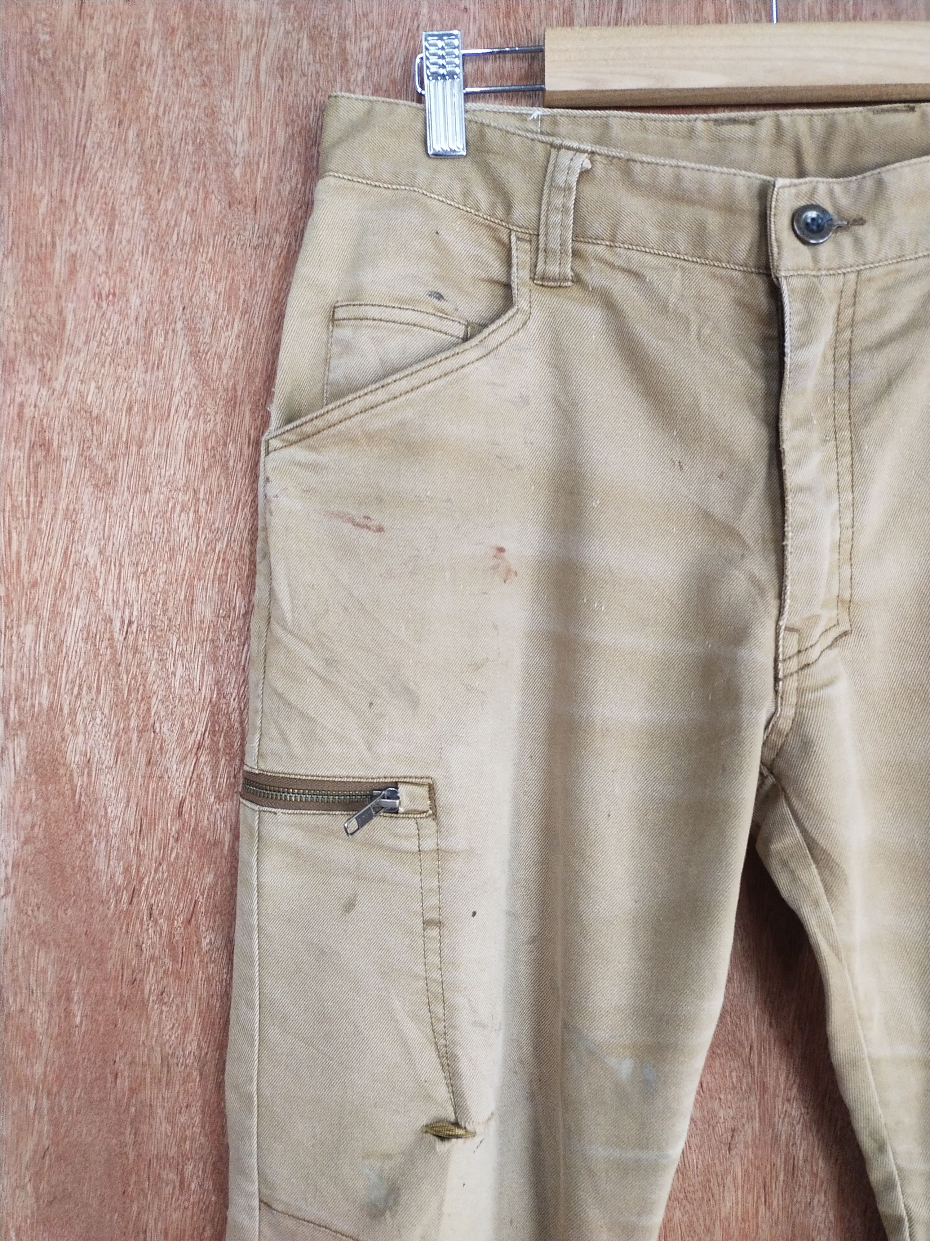 Japanese Brand Fine Assist brown multipocket thrashed cargo pants #S143 Size US 33 - 4 Thumbnail