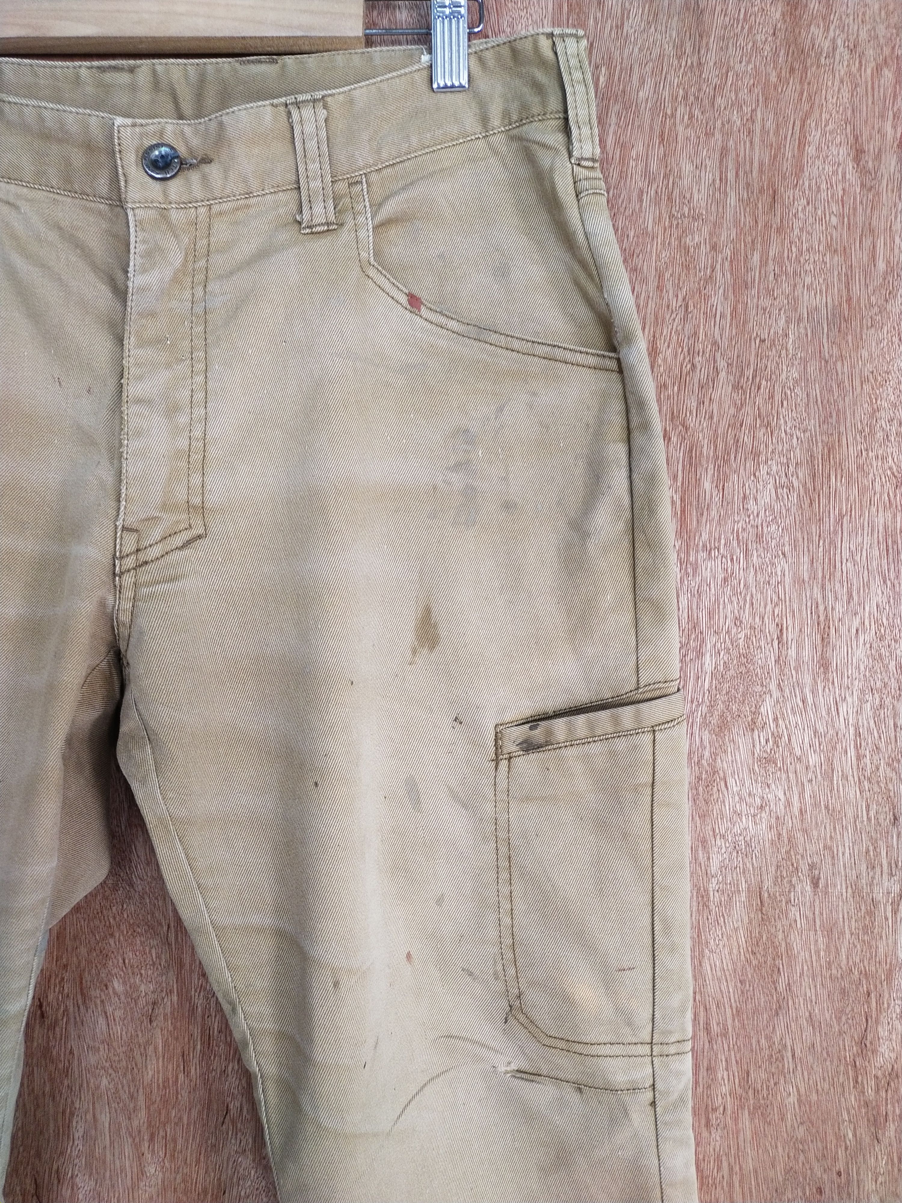 Japanese Brand Fine Assist brown multipocket thrashed cargo pants #S143 Size US 33 - 6 Thumbnail