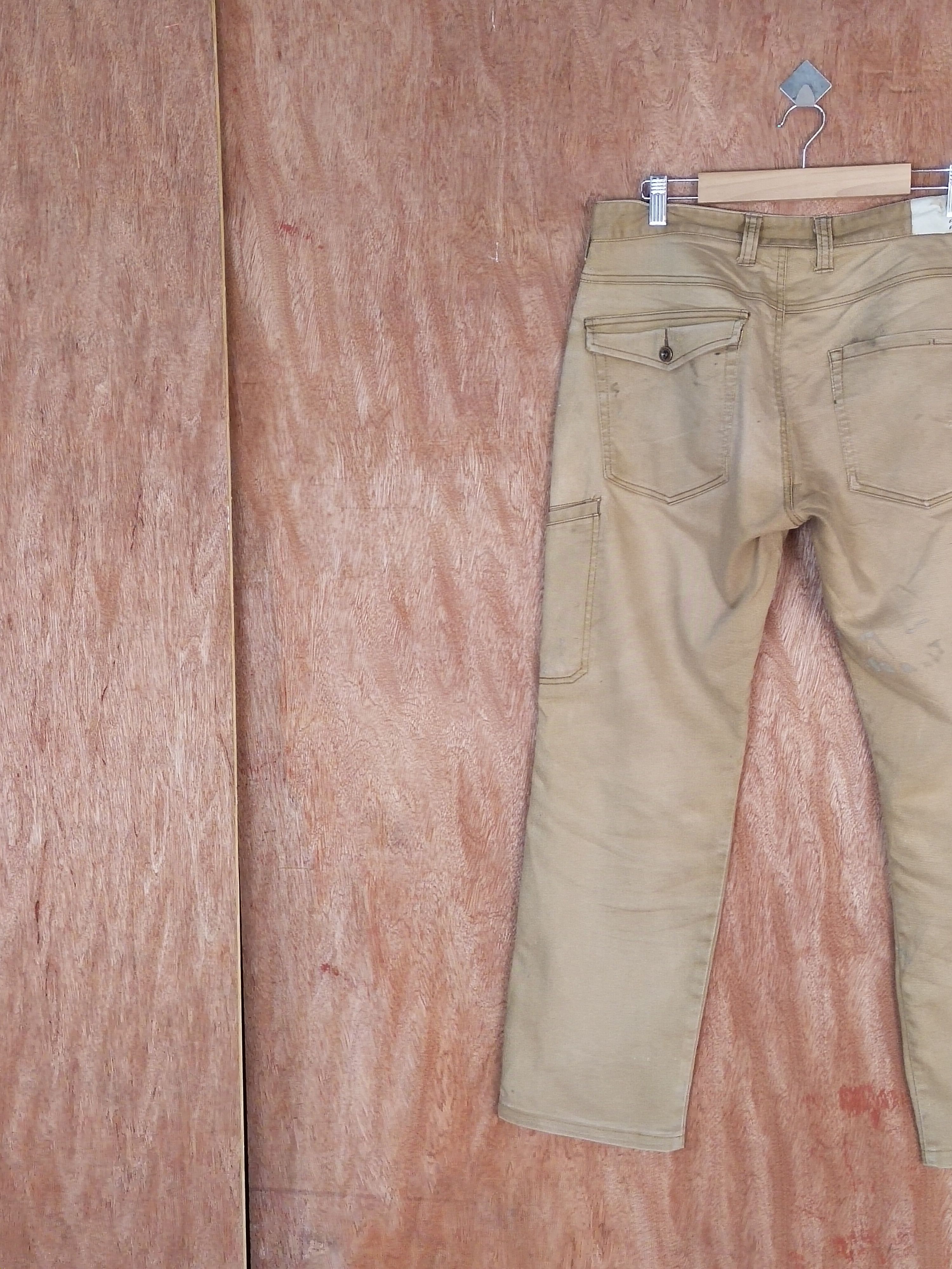 Japanese Brand Fine Assist brown multipocket thrashed cargo pants #S143 Size US 33 - 11 Thumbnail