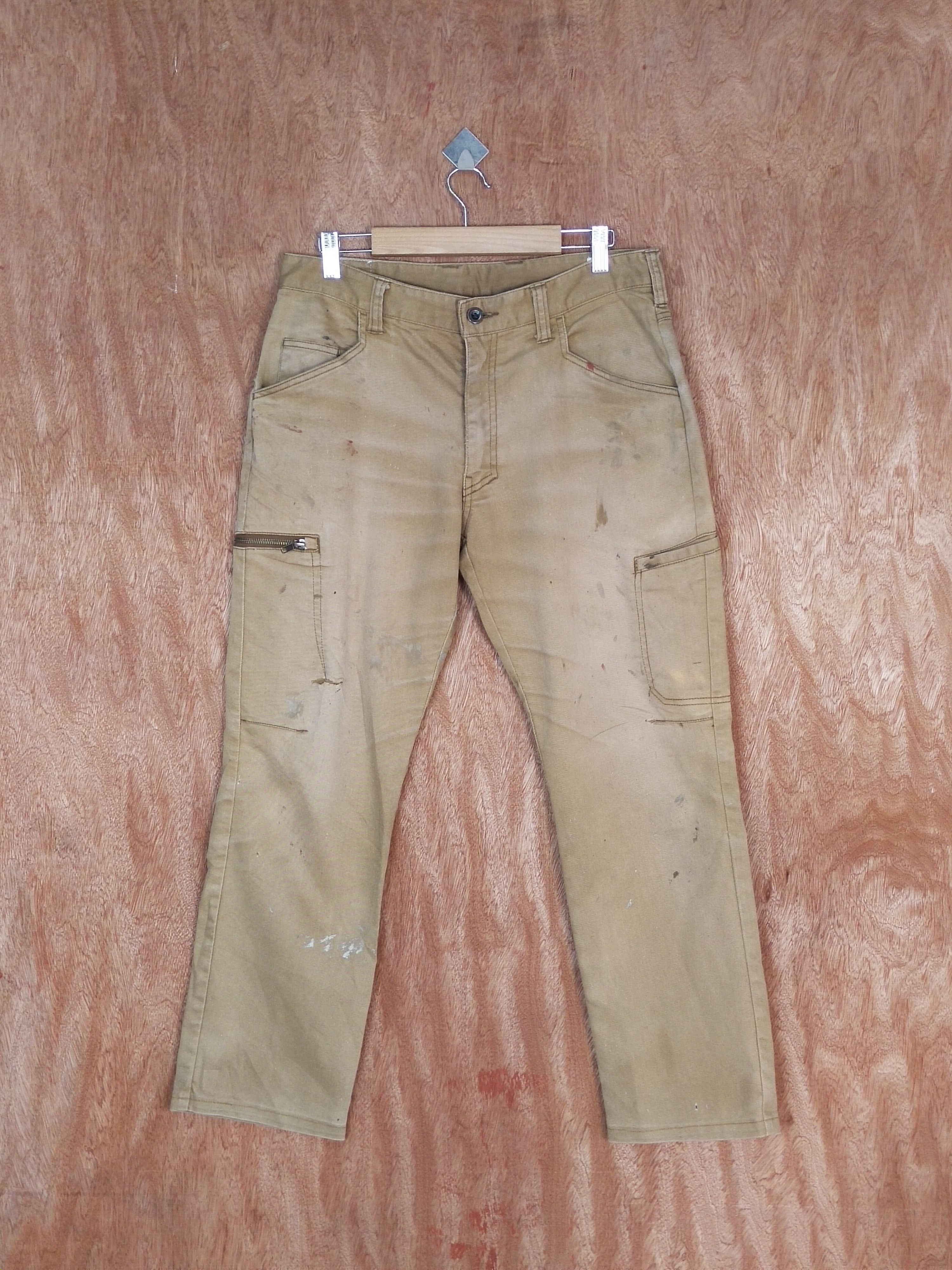 Japanese Brand Fine Assist brown multipocket thrashed cargo pants #S143 Size US 33 - 1 Thumbnail