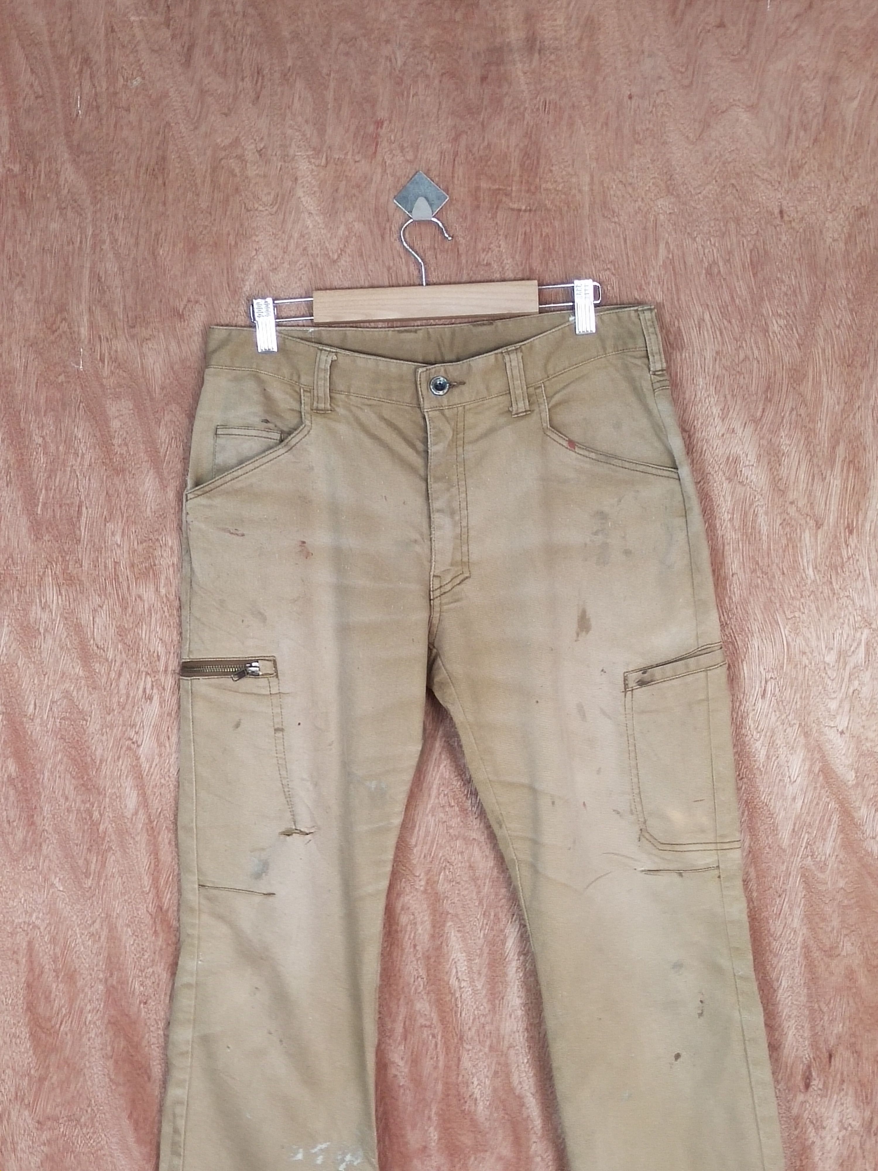Japanese Brand Fine Assist brown multipocket thrashed cargo pants #S143 Size US 33 - 2 Thumbnail