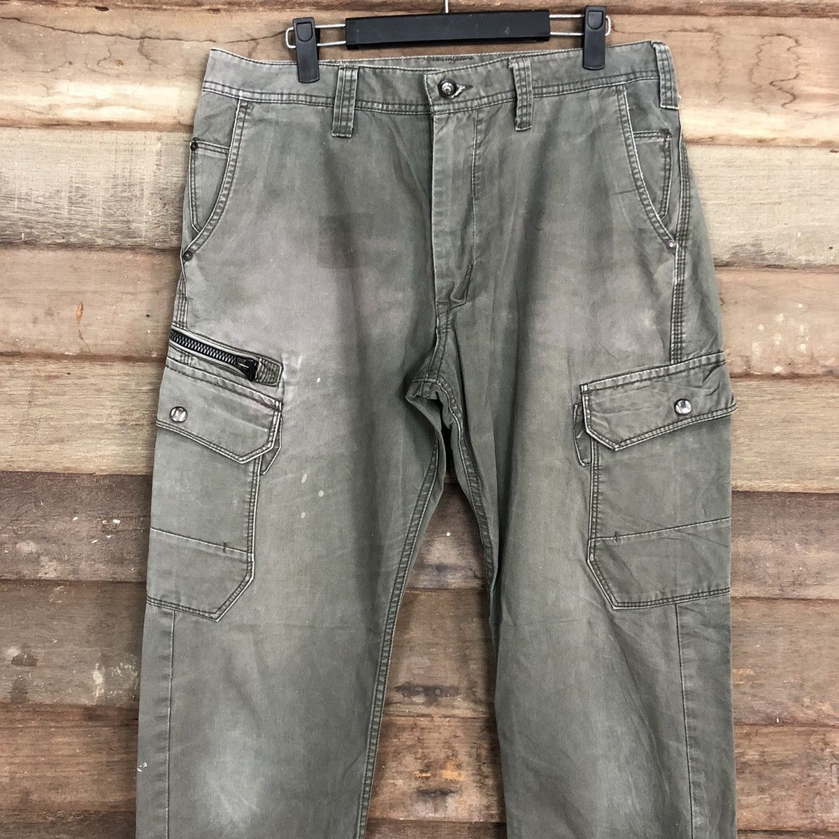 Japanese Brand × StraightFaded DLL Evenriver Grey Faded MUltipocket Cargo Pants #c695 Size US 31 - 2 Thumbnail