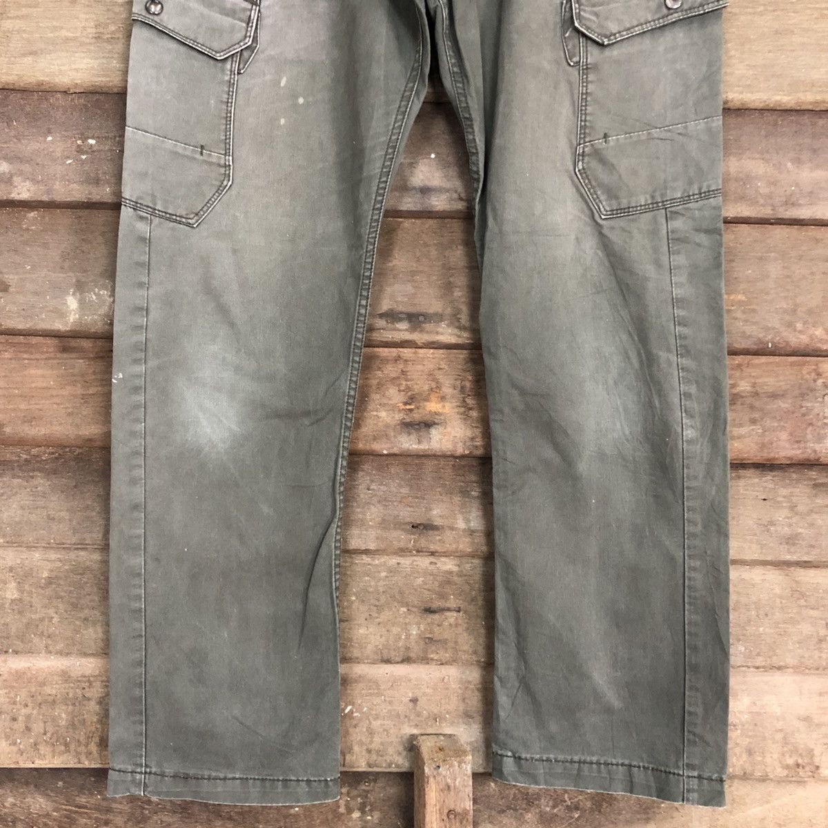 Japanese Brand × StraightFaded DLL Evenriver Grey Faded MUltipocket Cargo Pants #c695 Size US 31 - 3 Thumbnail