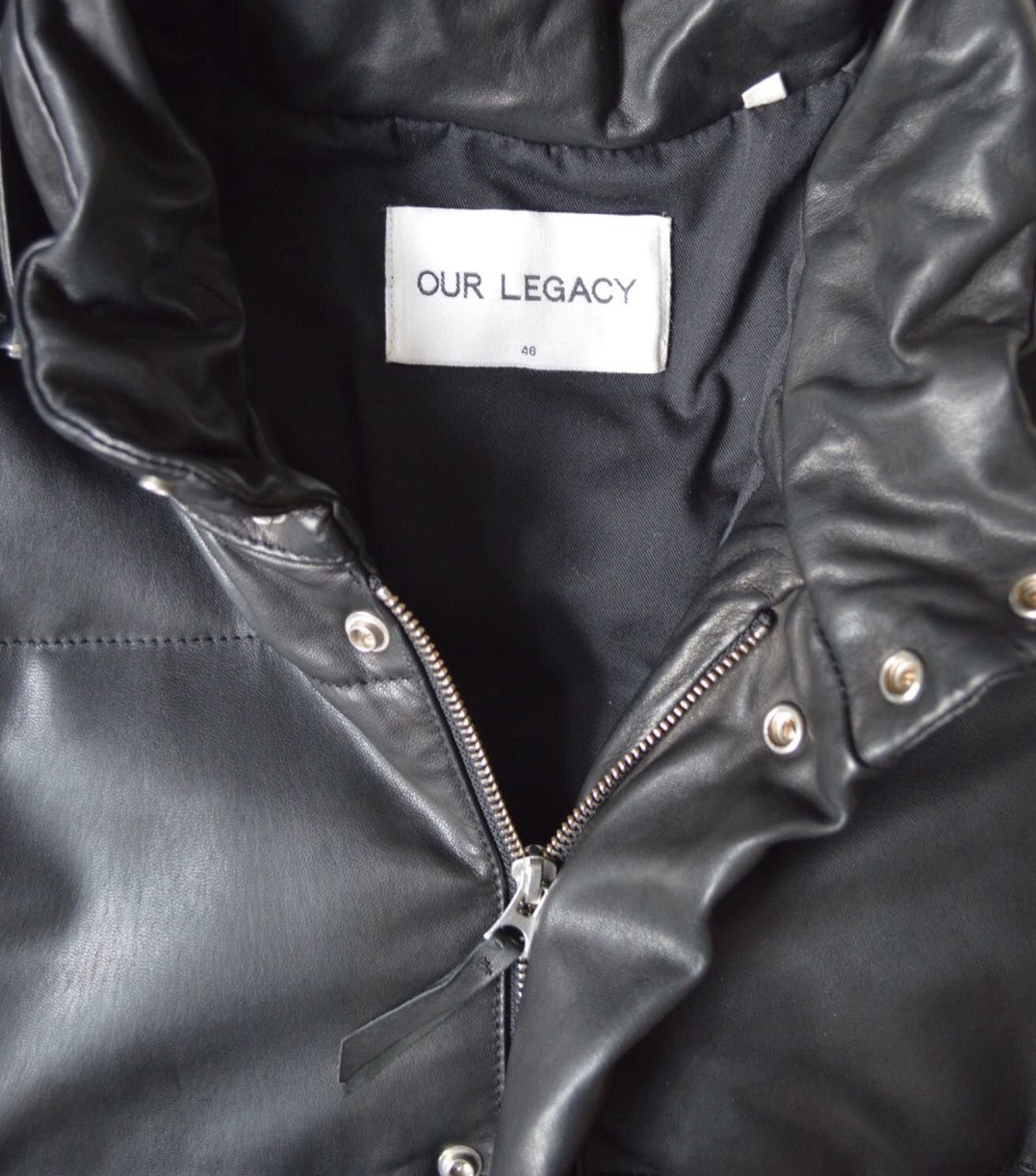 Our Legacy Black Leather Puffer Jacket Size US M / EU 48-50 / 2 - 3 Thumbnail