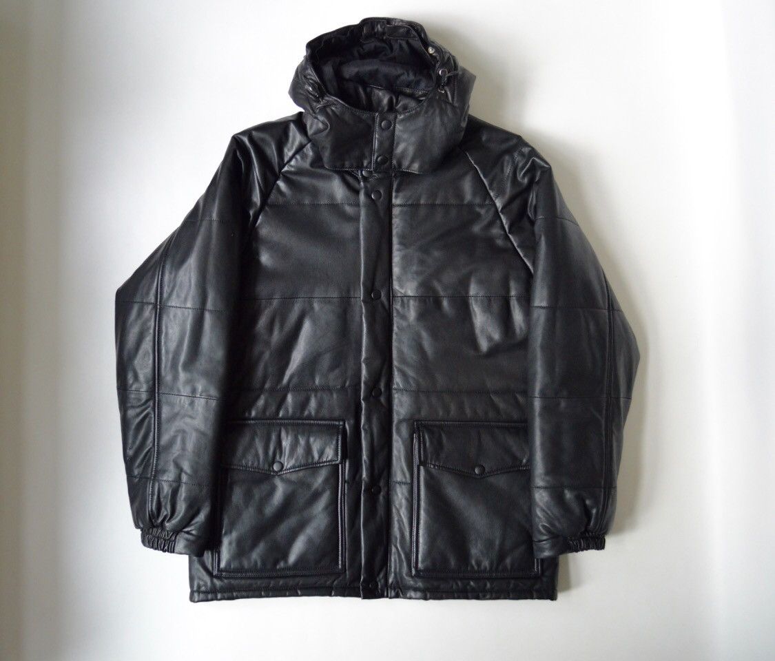 image of Our Legacy Black Leather Puffer Jacket, Men's (Size Medium)