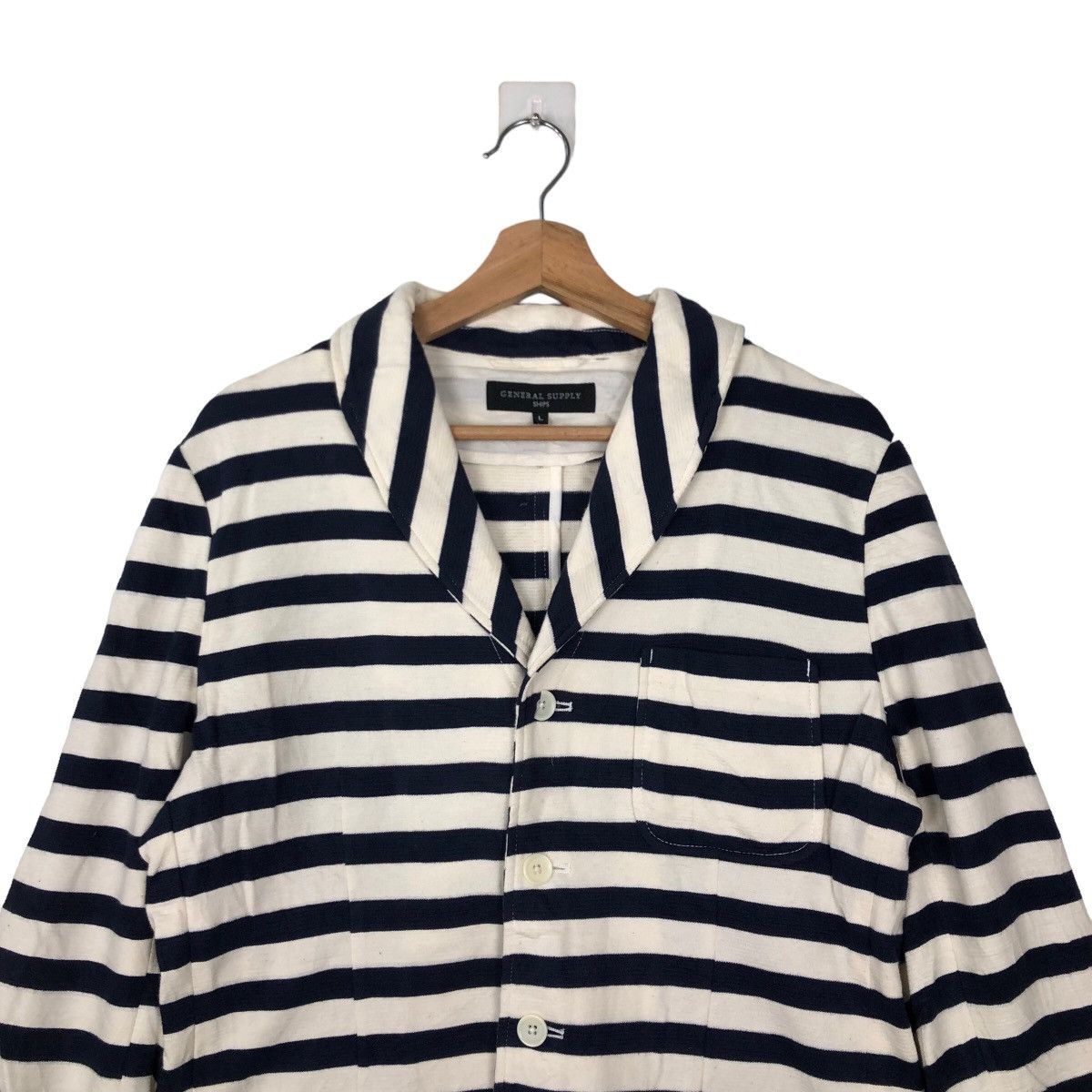 Issey Miyake VINTAGE GENERAL SUPPLY SHIPS STRIPED JACKET ISSEY MIYAKE Size US L / EU 52-54 / 3 - 2 Thumbnail
