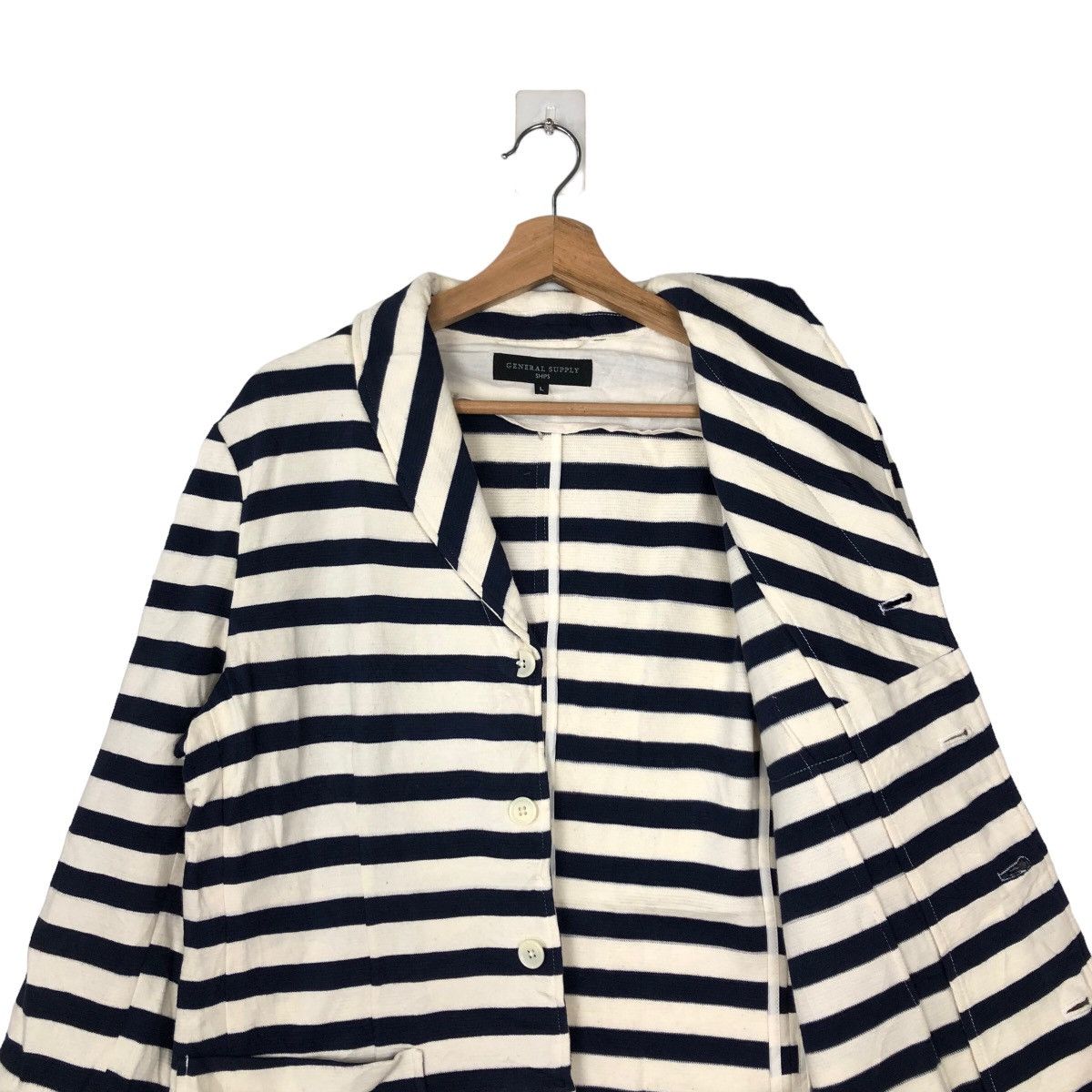 Issey Miyake VINTAGE GENERAL SUPPLY SHIPS STRIPED JACKET ISSEY MIYAKE Size US L / EU 52-54 / 3 - 9 Thumbnail