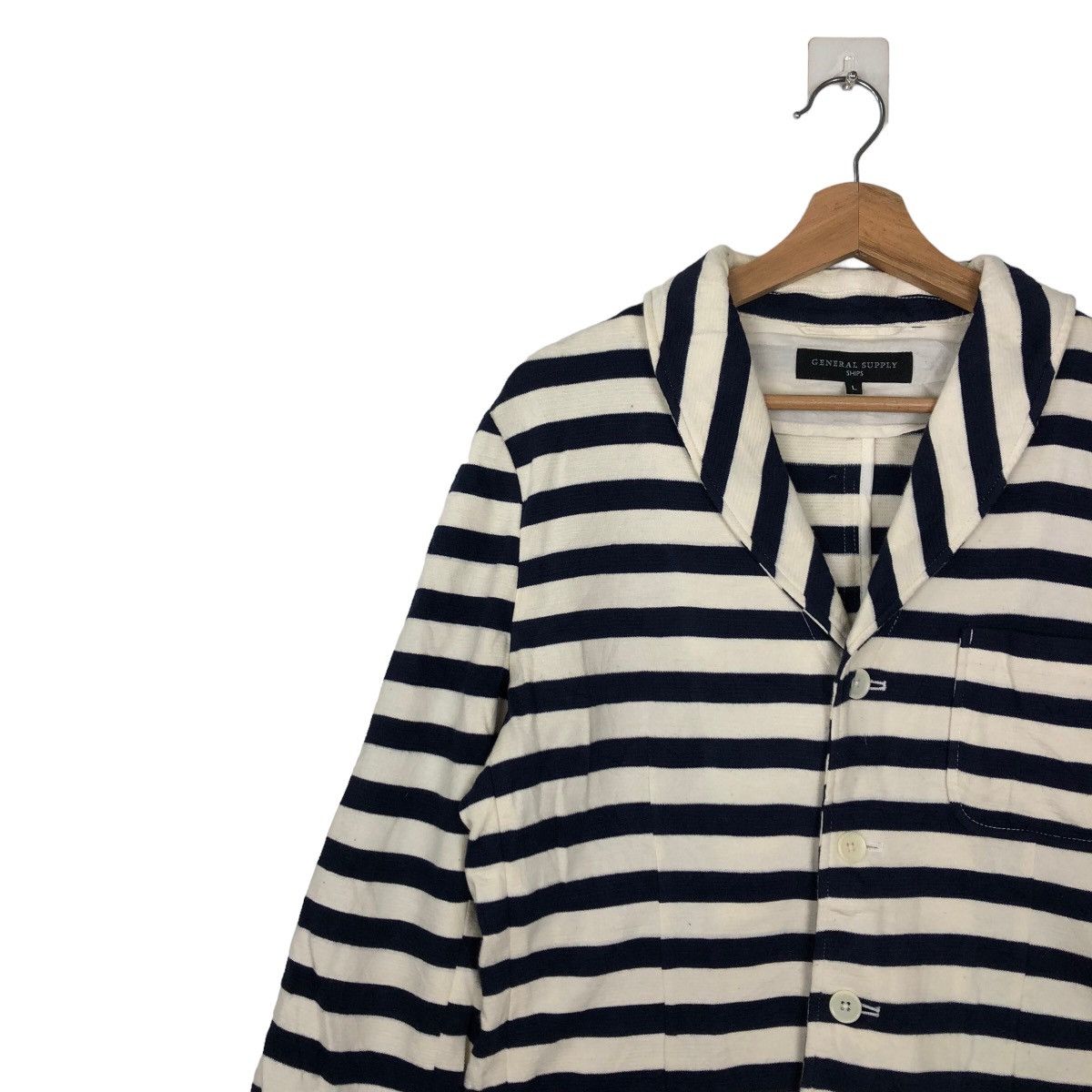Issey Miyake VINTAGE GENERAL SUPPLY SHIPS STRIPED JACKET ISSEY MIYAKE Size US L / EU 52-54 / 3 - 6 Thumbnail