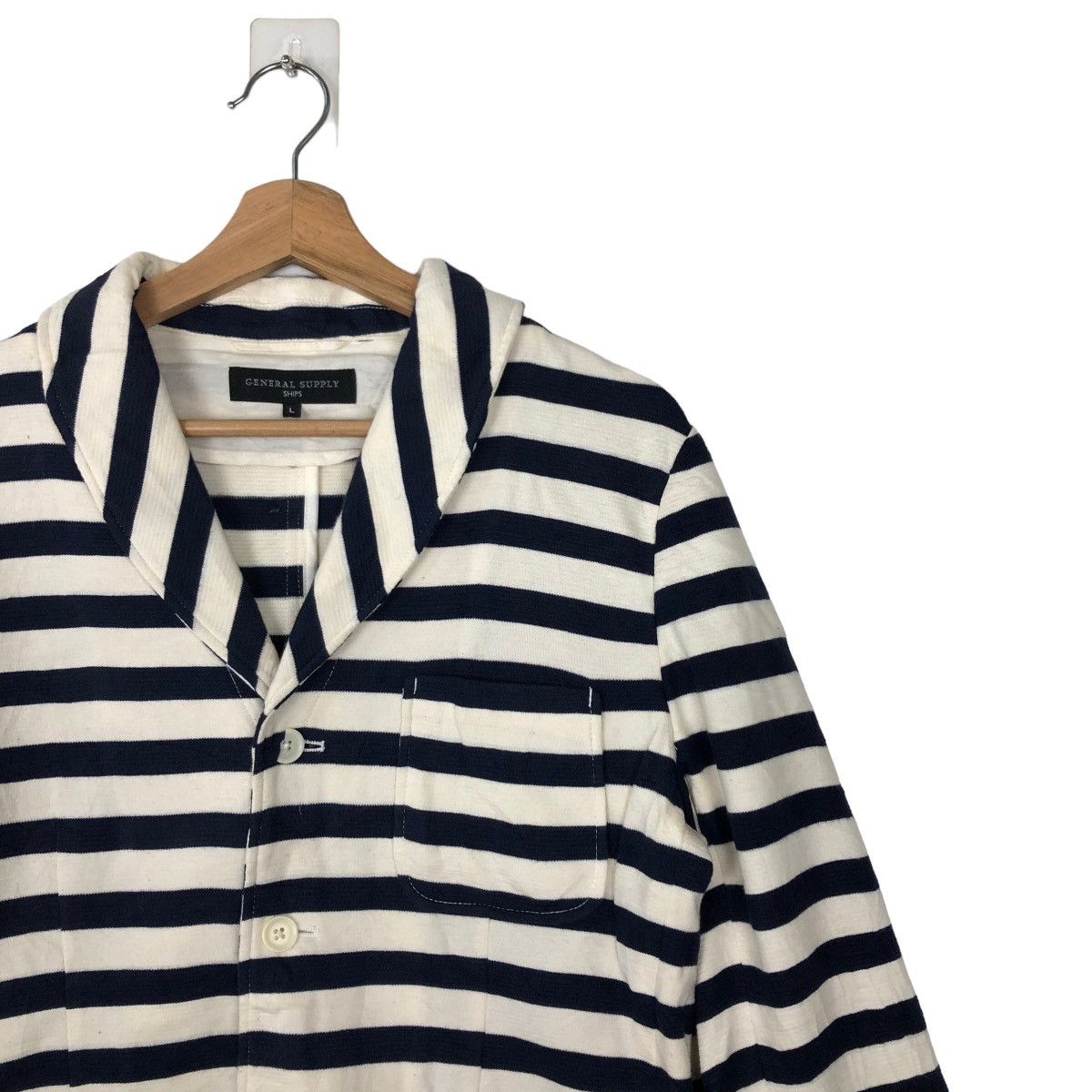 Issey Miyake VINTAGE GENERAL SUPPLY SHIPS STRIPED JACKET ISSEY MIYAKE Size US L / EU 52-54 / 3 - 5 Thumbnail