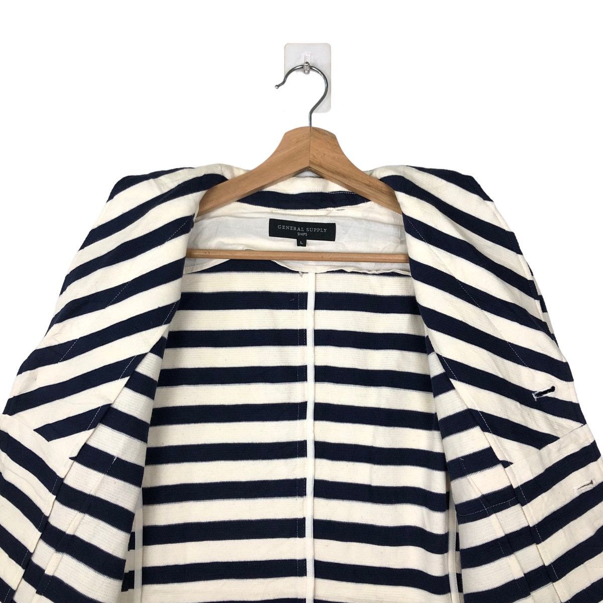 Issey Miyake VINTAGE GENERAL SUPPLY SHIPS STRIPED JACKET ISSEY MIYAKE Size US L / EU 52-54 / 3 - 10 Thumbnail