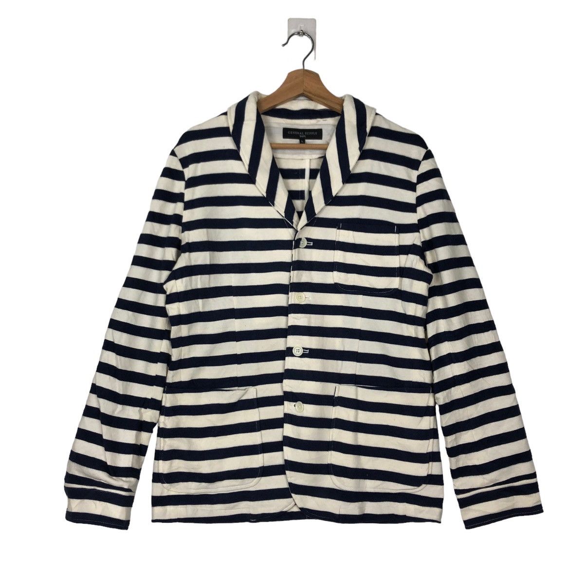 Issey Miyake VINTAGE GENERAL SUPPLY SHIPS STRIPED JACKET ISSEY MIYAKE Size US L / EU 52-54 / 3 - 1 Thumbnail