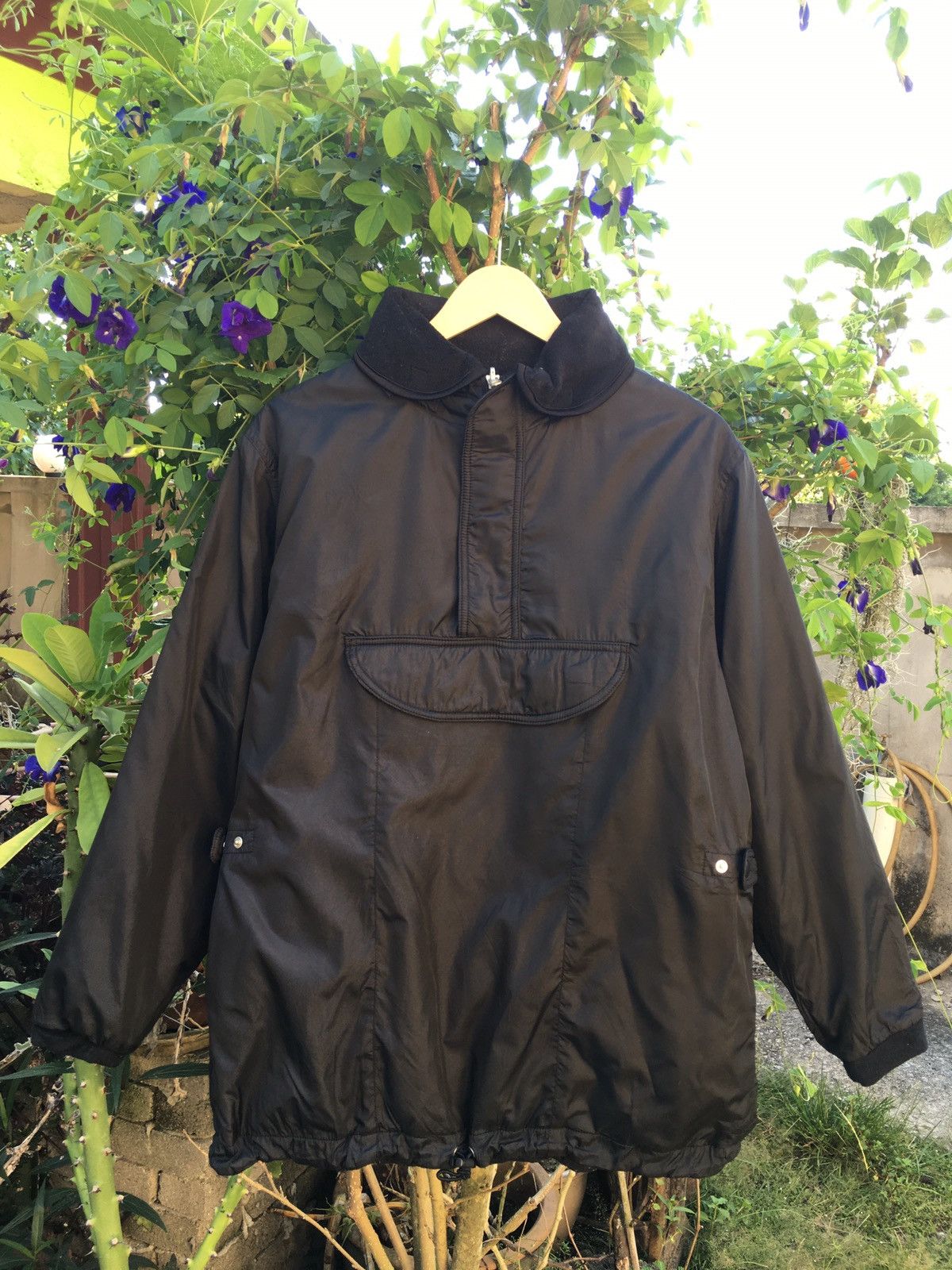 image of Vintage Polyester Doublure Lining Anorak Jacket in Black, Men's (Size Medium)