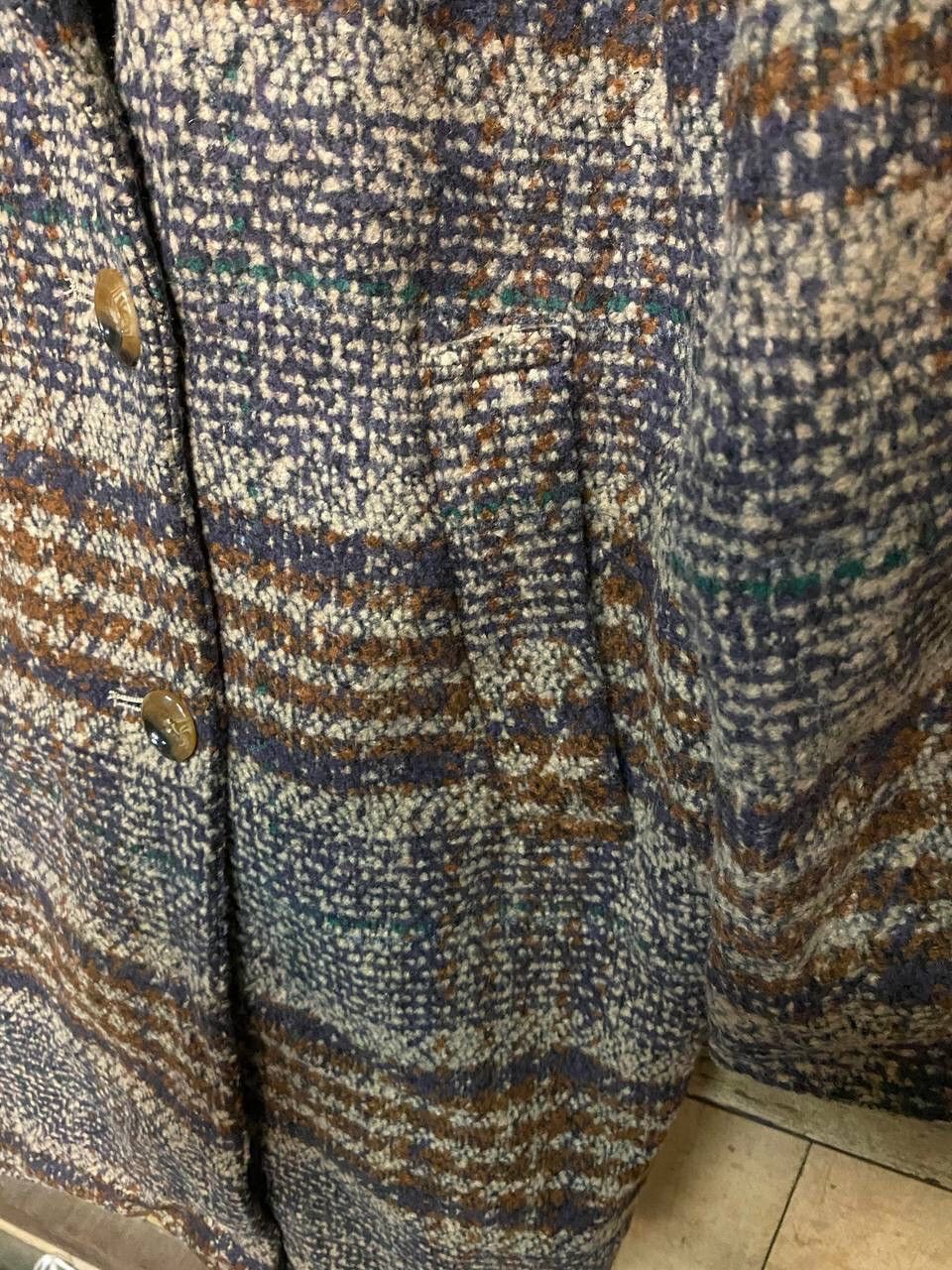 Japanese Brand Vintage Kobe Lettuce Double Breast Checked Wool Coat Size US L / EU 52-54 / 3 - 6 Thumbnail