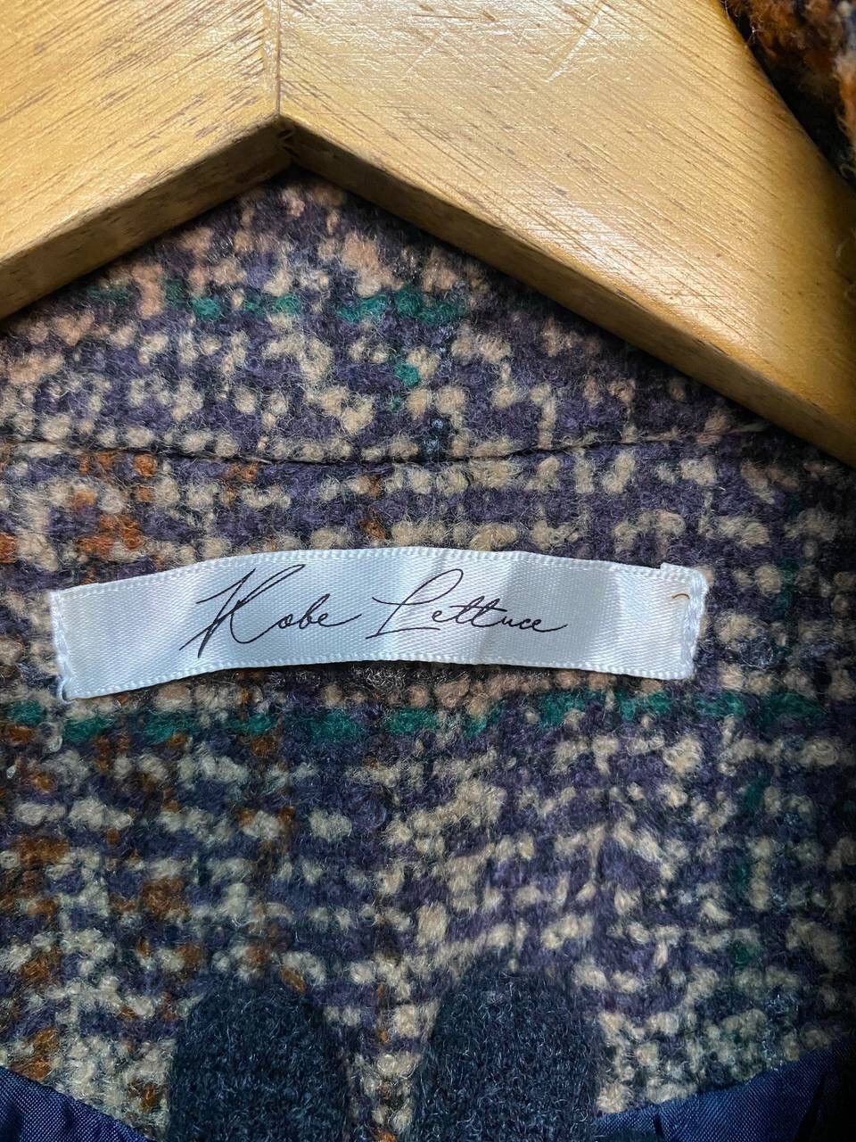 Japanese Brand Vintage Kobe Lettuce Double Breast Checked Wool Coat Size US L / EU 52-54 / 3 - 9 Thumbnail