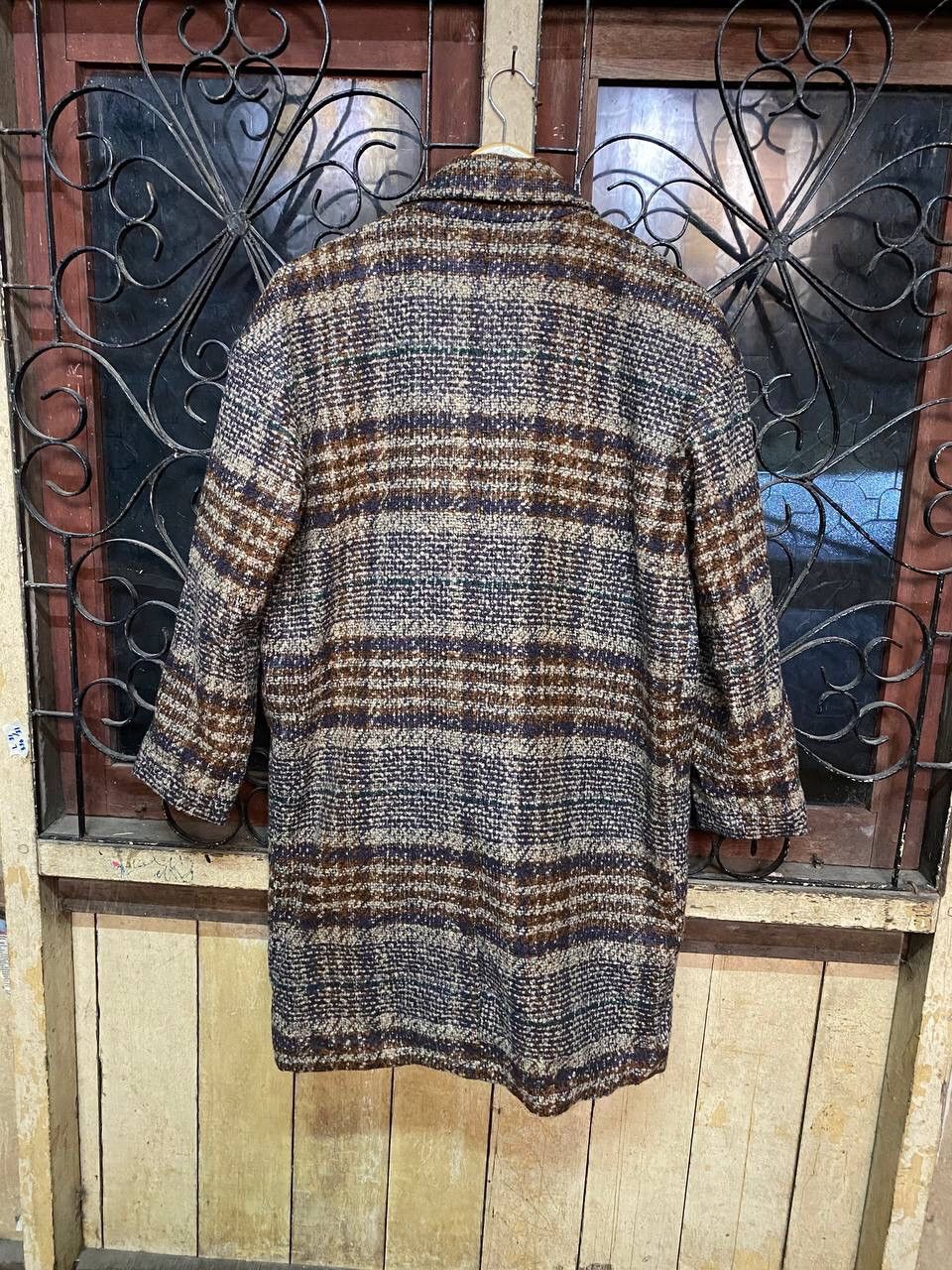 Japanese Brand Vintage Kobe Lettuce Double Breast Checked Wool Coat Size US L / EU 52-54 / 3 - 5 Thumbnail