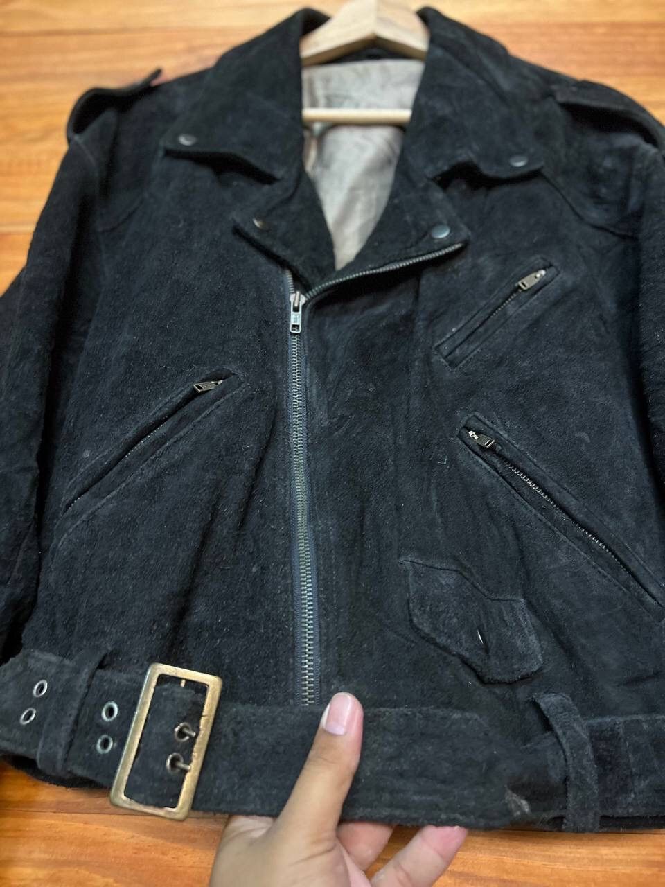 Leather VINTAGE SUEDE LEATHER BIKER JACKET Size US M / EU 48-50 / 2 - 4 Thumbnail