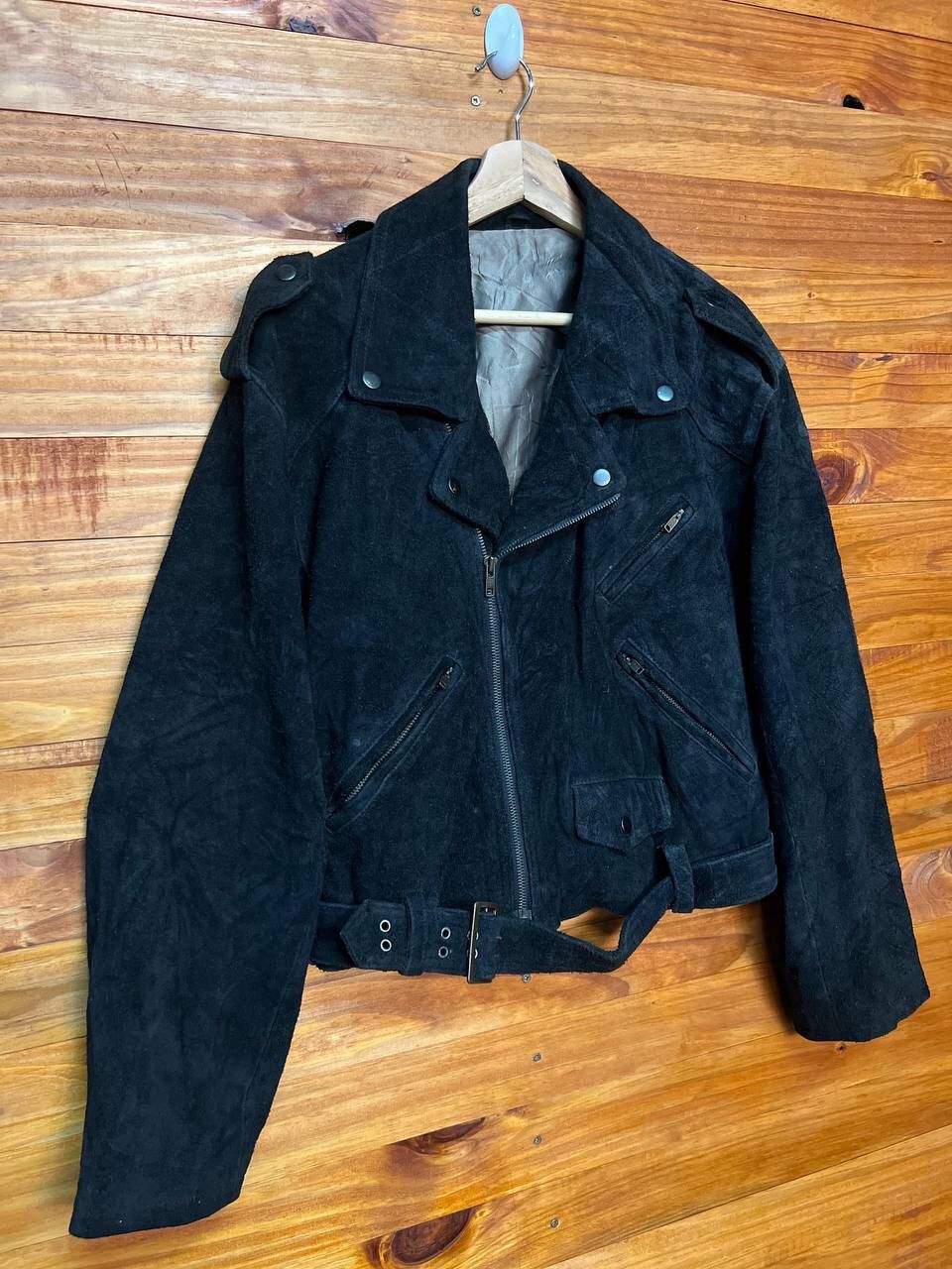 Leather VINTAGE SUEDE LEATHER BIKER JACKET Size US M / EU 48-50 / 2 - 2 Thumbnail