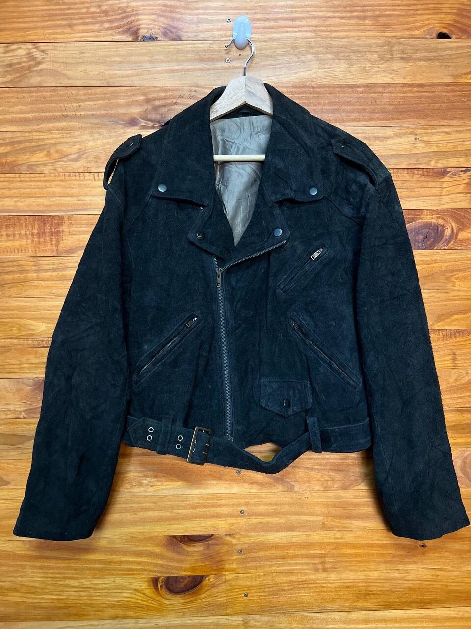 Leather VINTAGE SUEDE LEATHER BIKER JACKET Size US M / EU 48-50 / 2 - 1 Thumbnail