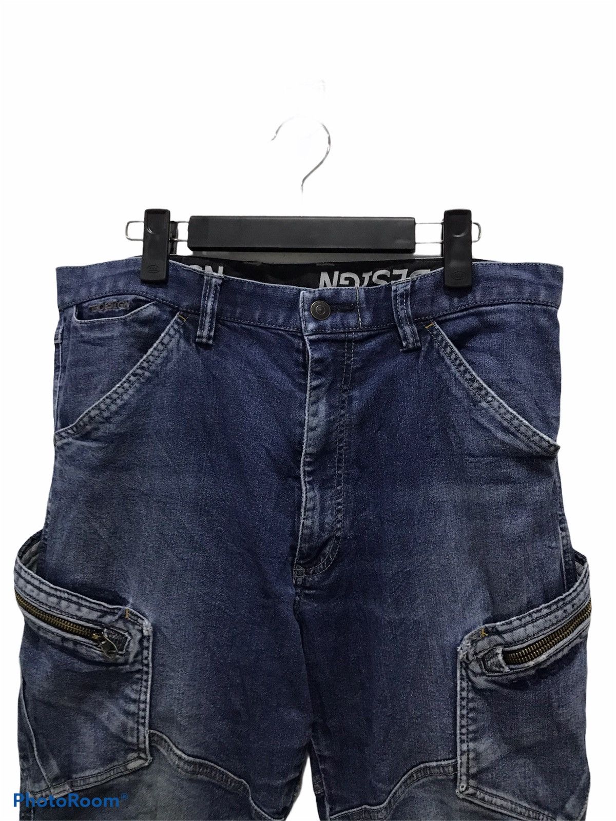 Japanese Brand Distressed TS Design multipocket cargo denim jean Size US 34 / EU 50 - 4 Thumbnail