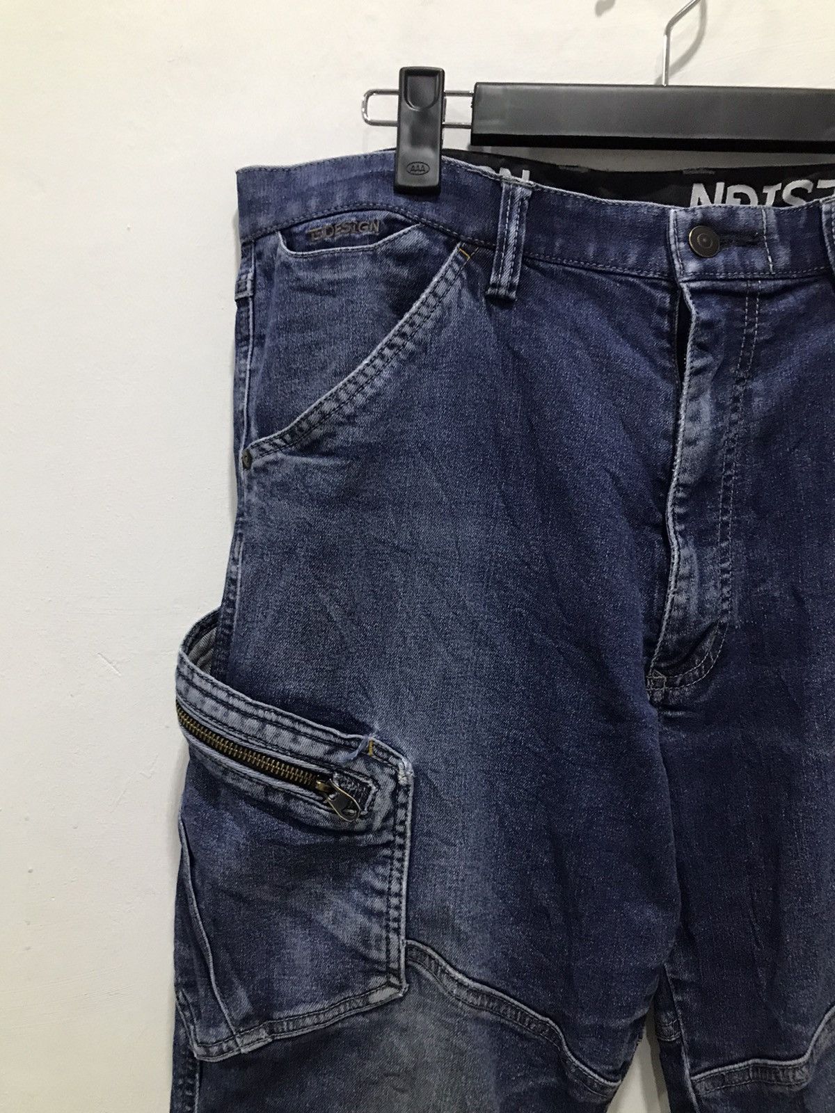 Japanese Brand Distressed TS Design multipocket cargo denim jean Size US 34 / EU 50 - 6 Thumbnail