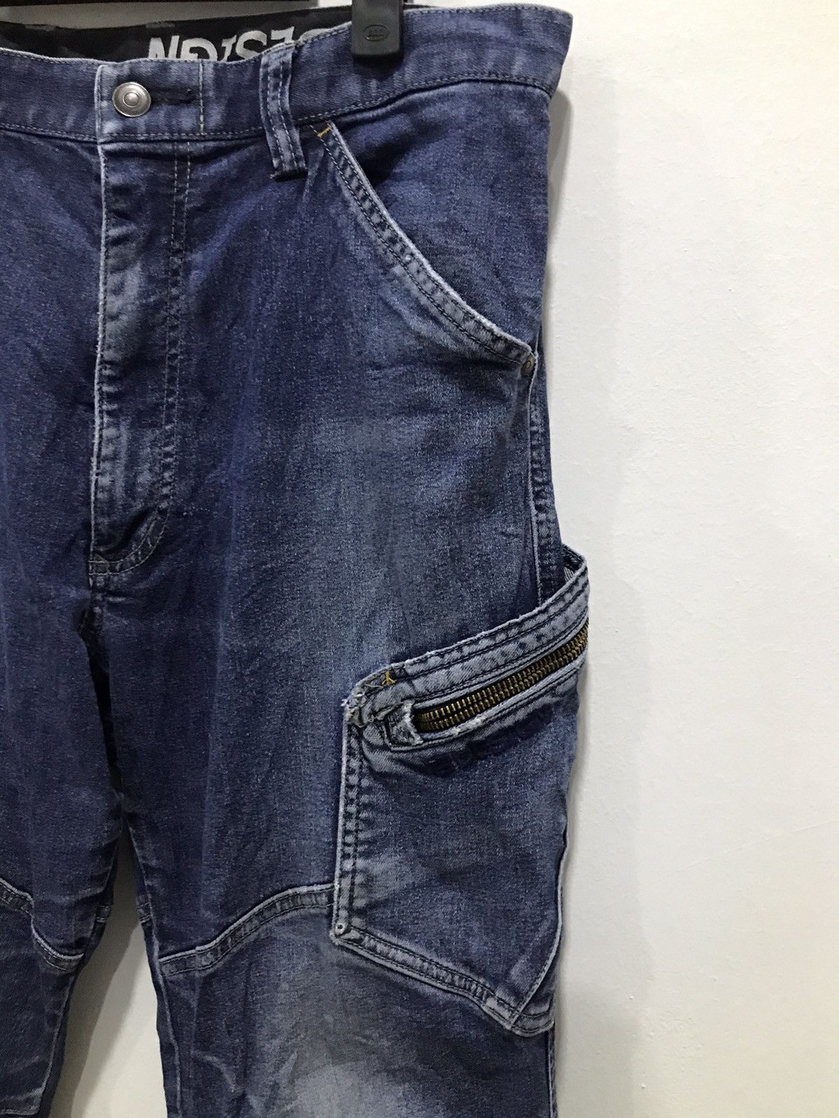 Japanese Brand Distressed TS Design multipocket cargo denim jean Size US 34 / EU 50 - 5 Thumbnail