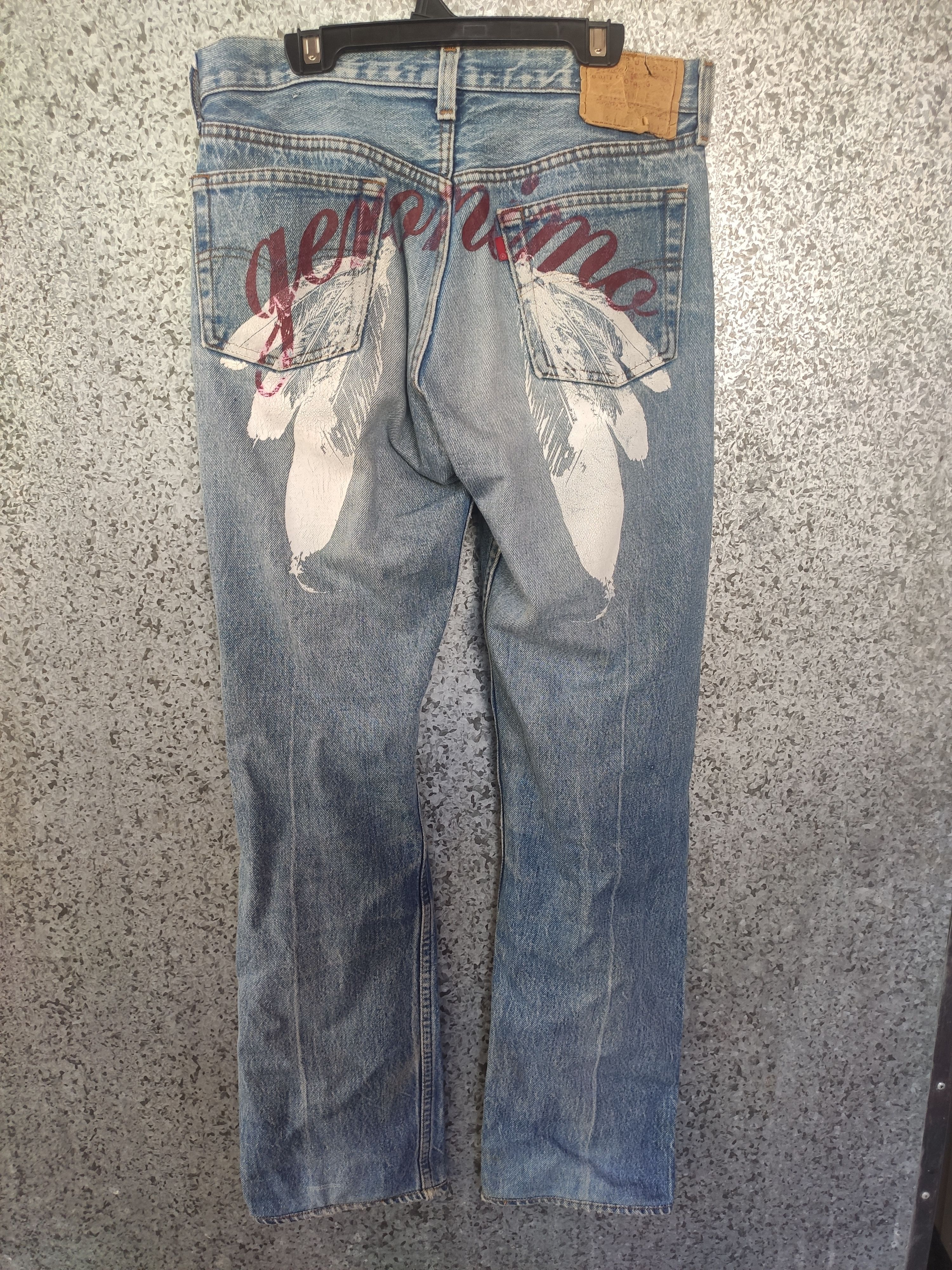 Rare Vtg 90s Vintage Levis 501 jeans X Geronimo Apache denim
