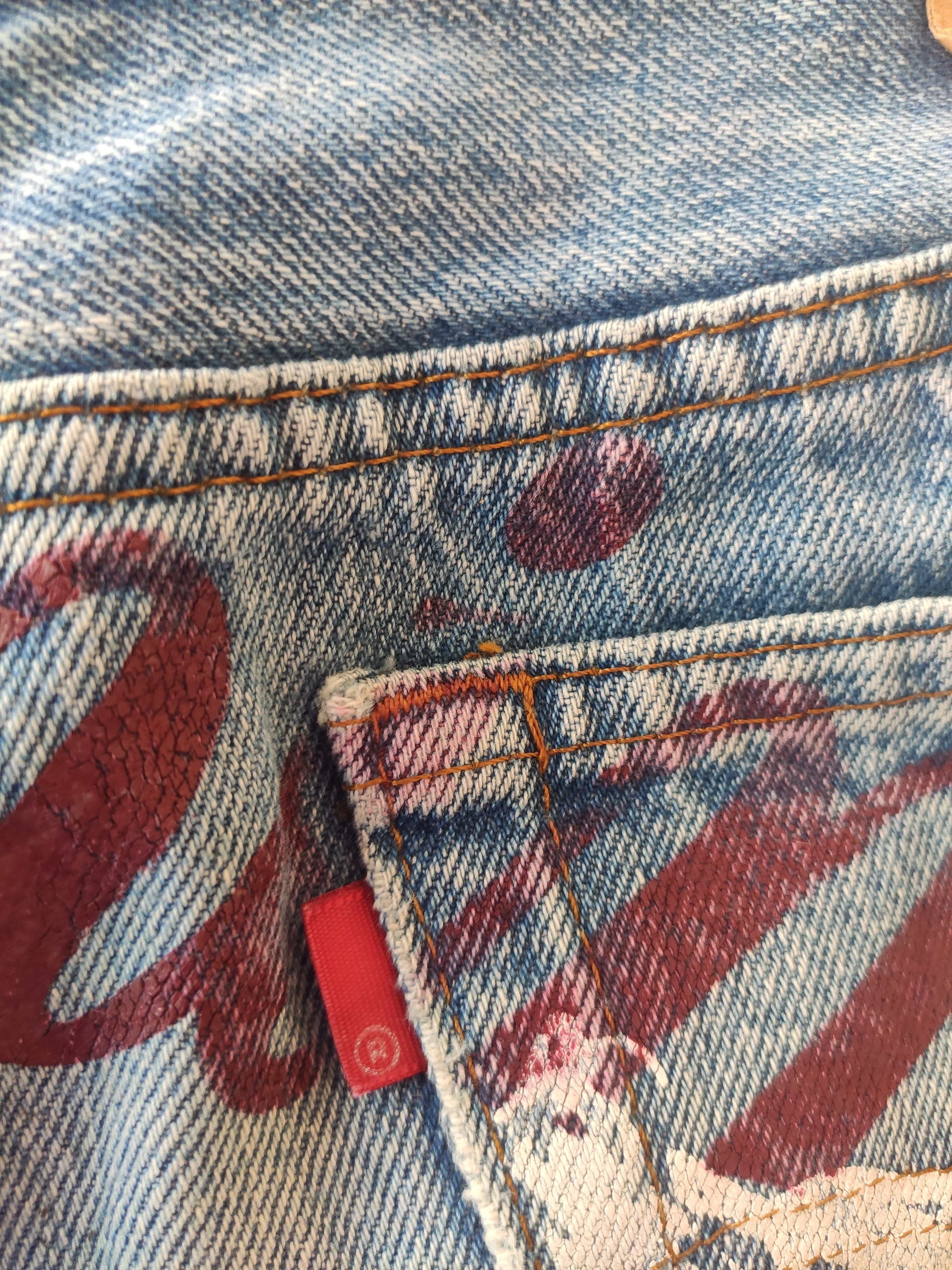 Levi's Rare Vtg 90s Vintage Levis 501 jeans X Geronimo Apache denim Size US 31 - 11 Thumbnail