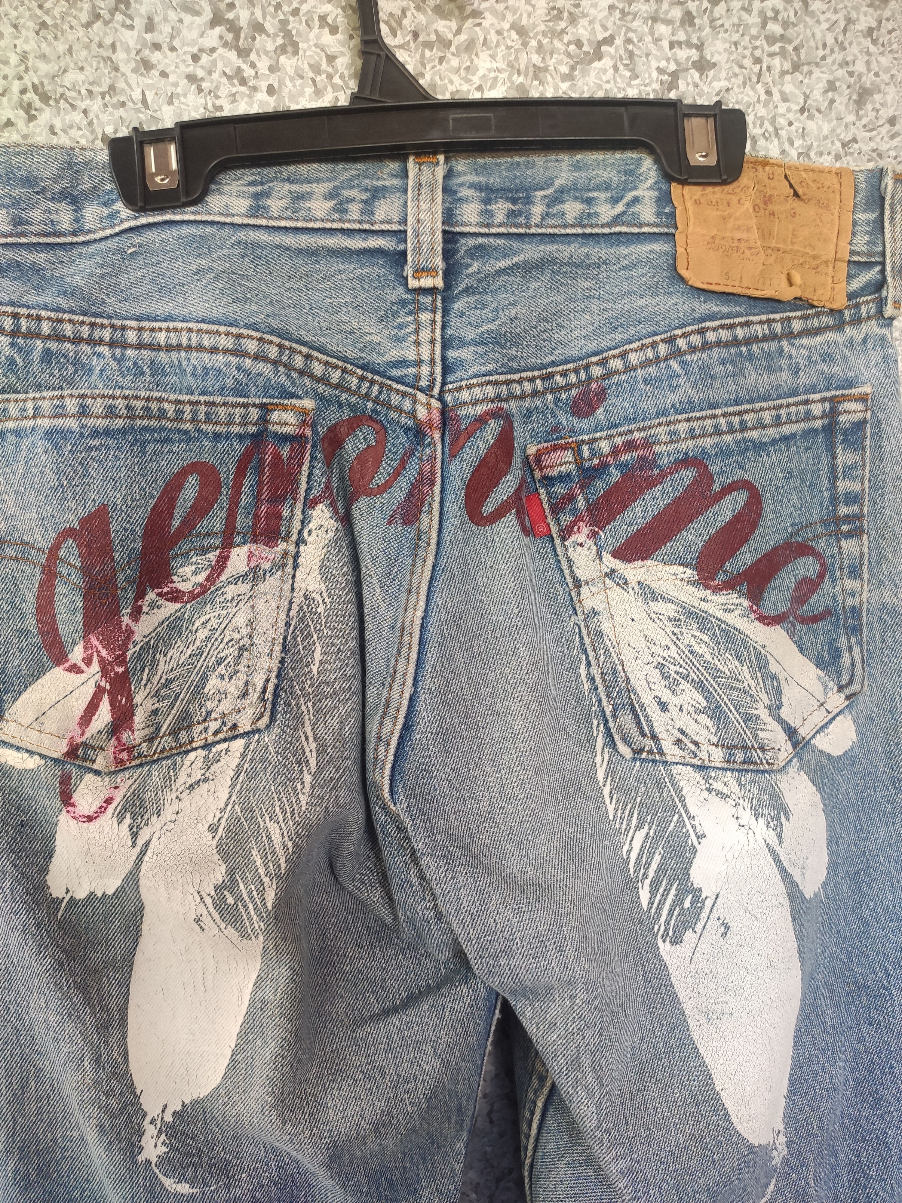 Levi's Rare Vtg 90s Vintage Levis 501 jeans X Geronimo Apache denim Size US 31 - 7 Thumbnail