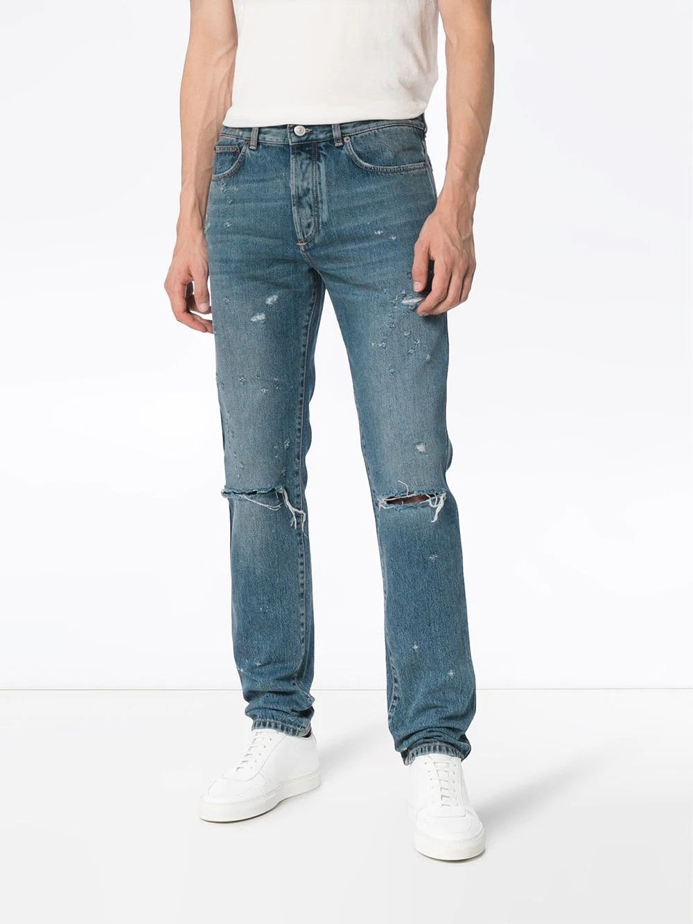 image of Avant Garde x Givenchy Tisci Era Distressed Light Indigo Denim Pants, Men's (Size 32)