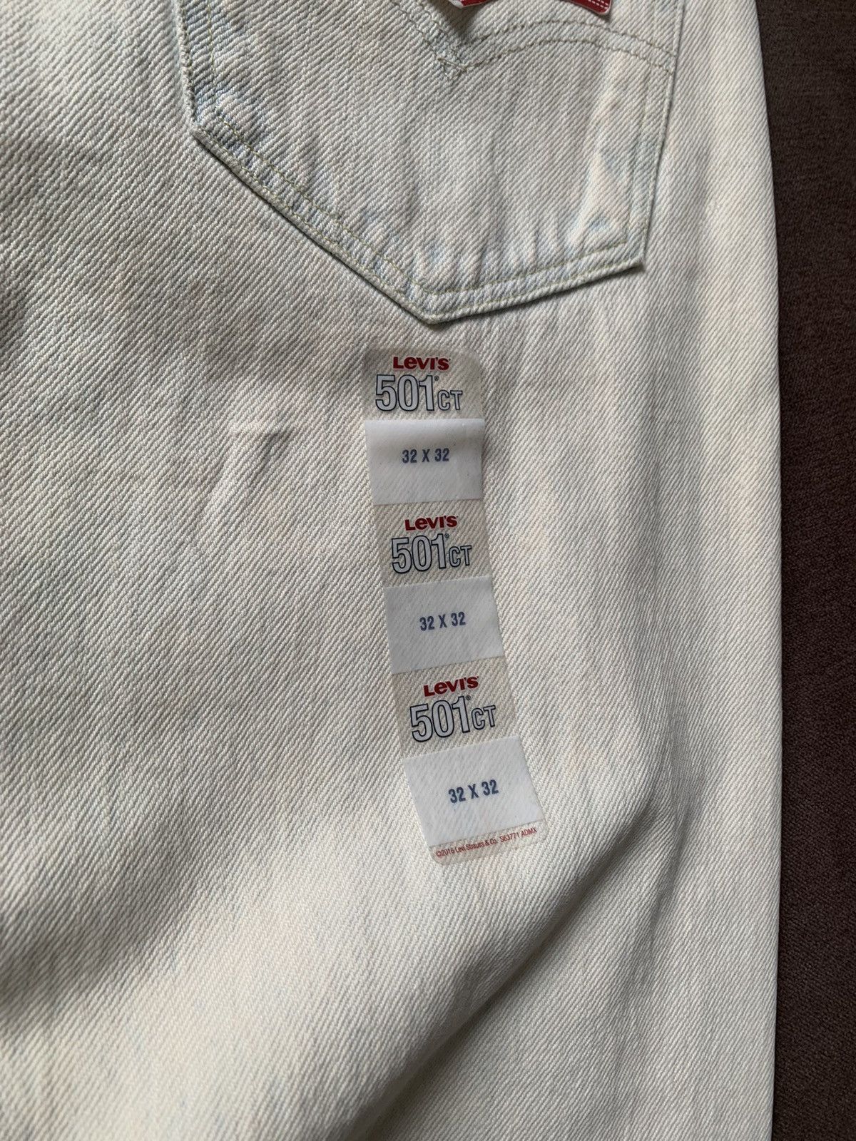 Levi's Blue Wash Levi's 501CT Acidwash Distressed Denim Beige/Blue Size US 32 / EU 48 - 8 Thumbnail
