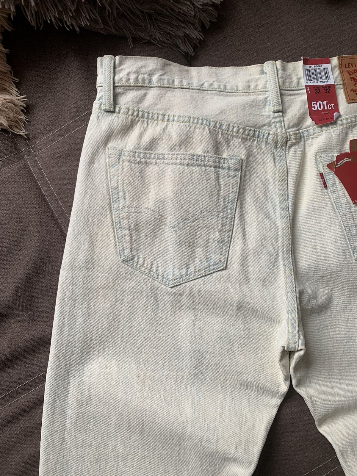 Levi's Blue Wash Levi's 501CT Acidwash Distressed Denim Beige/Blue Size US 32 / EU 48 - 7 Thumbnail