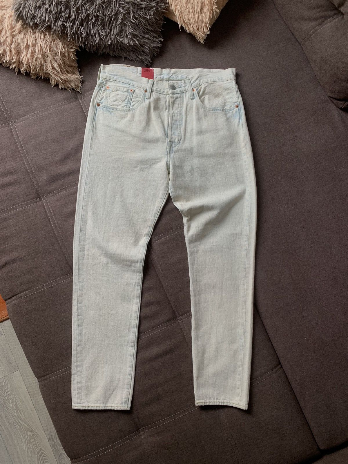 Levi's Blue Wash Levi's 501CT Acidwash Distressed Denim Beige/Blue Size US 32 / EU 48 - 5 Thumbnail